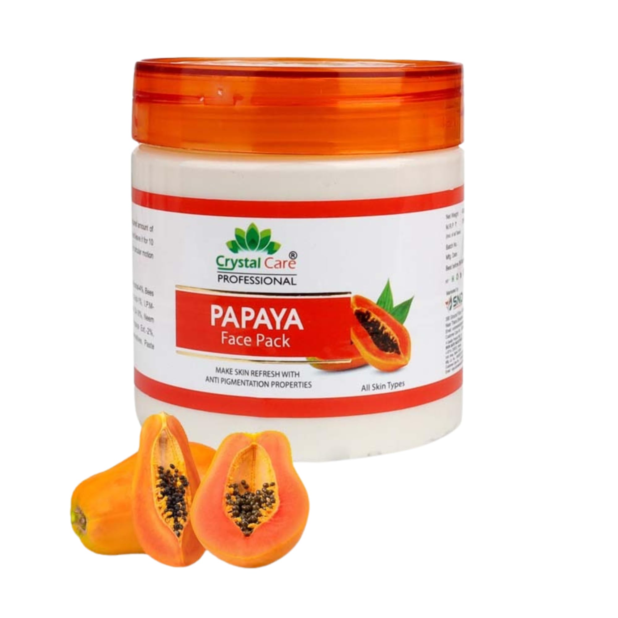Crystal Care Papaya Face Pack For Refreshing Skin  Anti Pigmentation Properties Face Pack For Men And WomenS (400G)