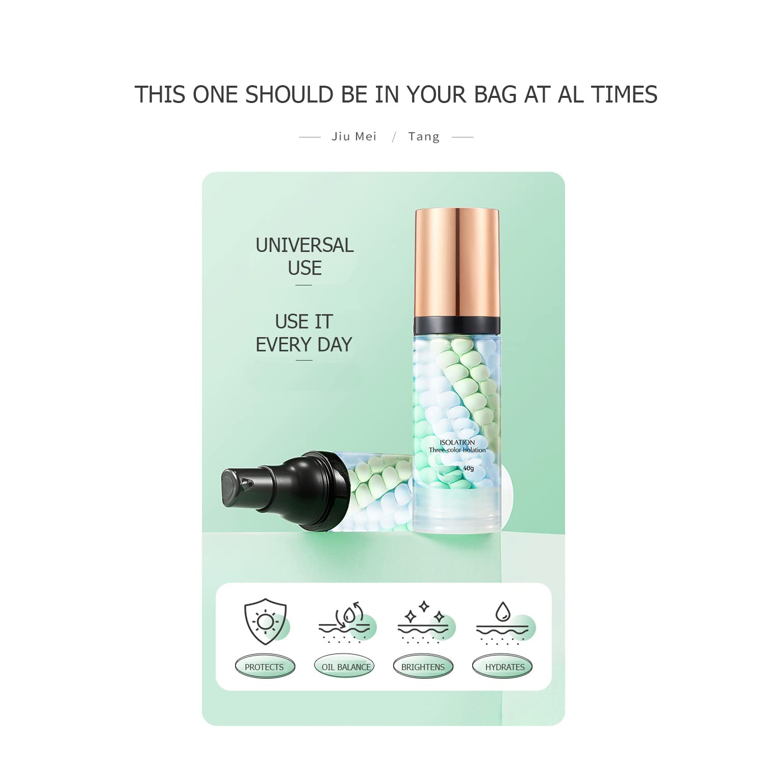 Jomtam Three-Color Isolation Concealer Foundation Oil Balance Moisturizer Waterproof Natural Makeup Protection Hydration 40G / 1