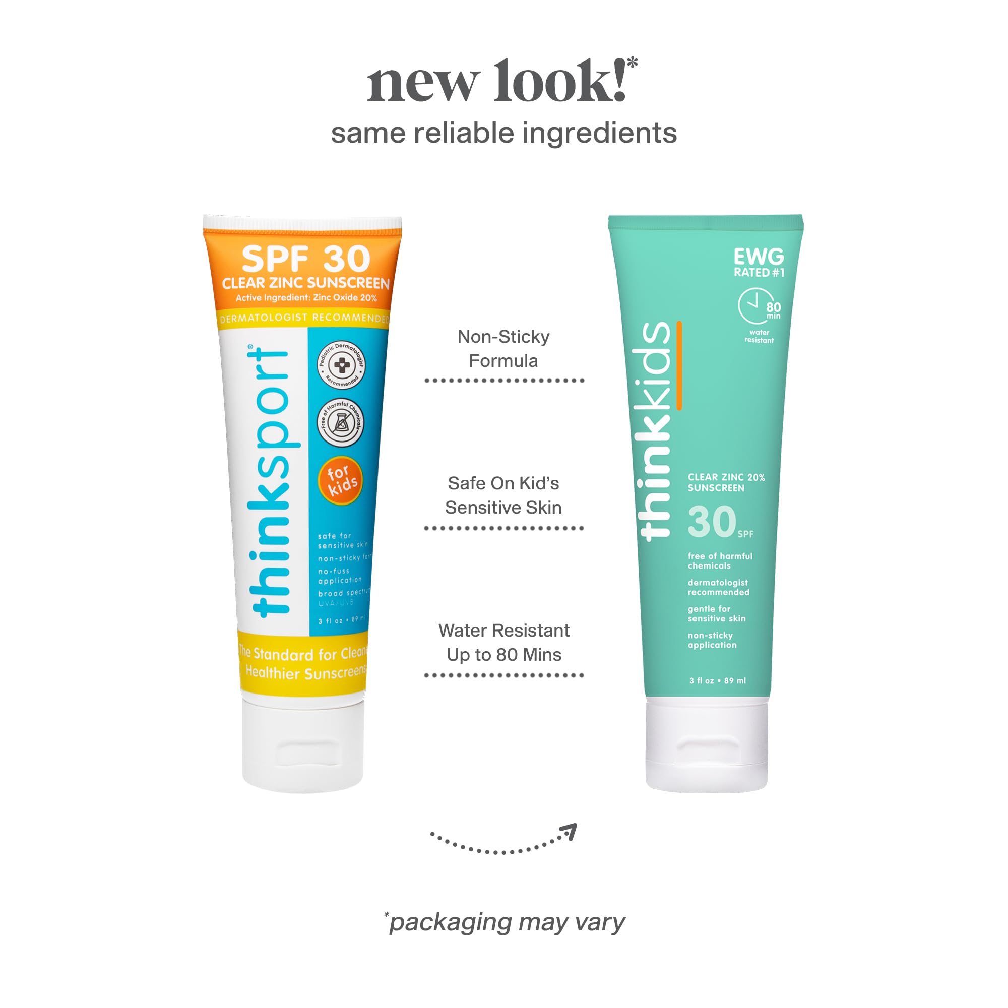 Thinkbaby Kids Clear Zinc Sunscreen Spf 30, 3 Fz