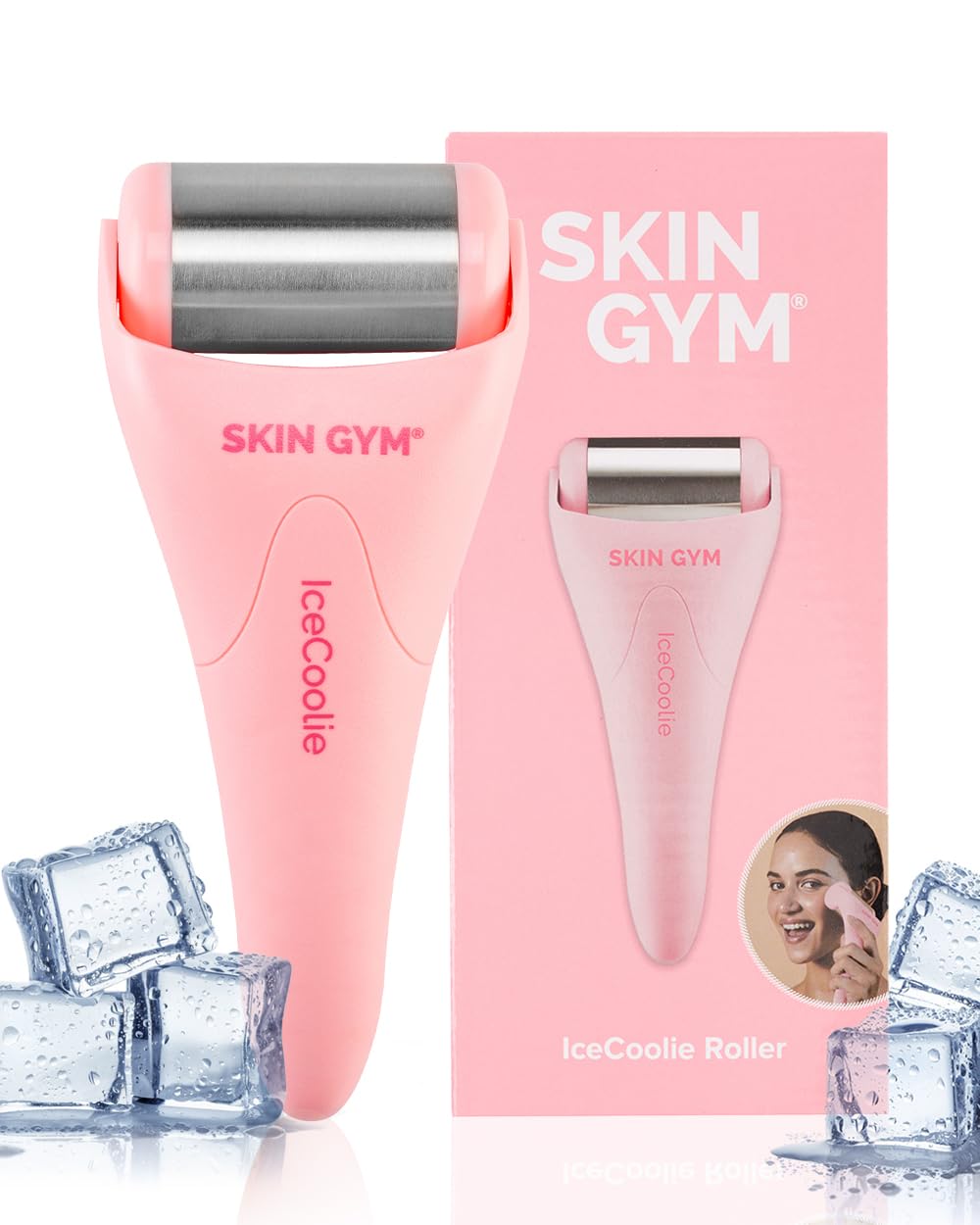 SKIN GYM IceCool Ice Roller for Face - Anti Aging Ice Face Roller & Eye Roller for Eye Puffiness Relief, Travel Size Face Roller