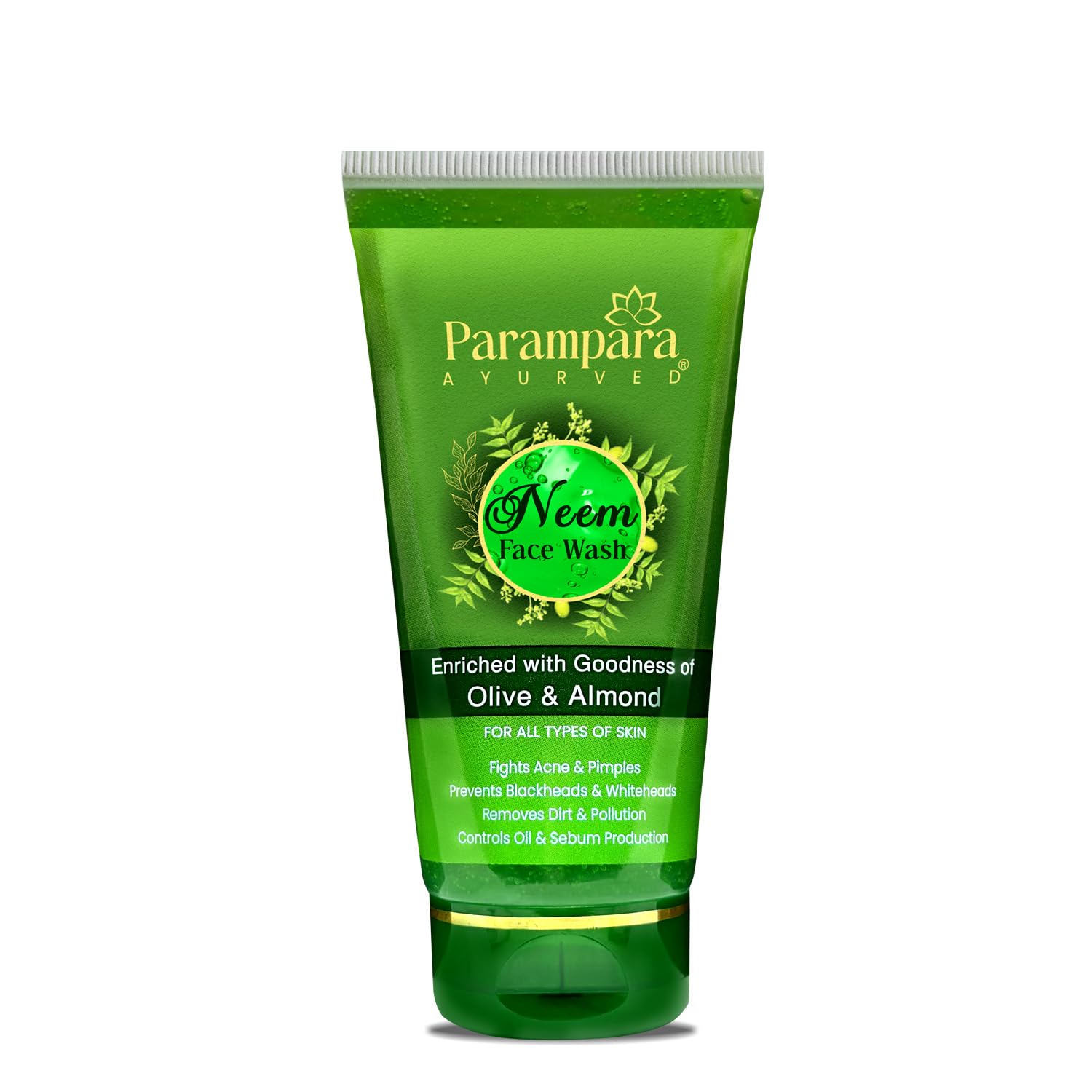 Parampara Ayurved Neem Face Wash For Anti Acne & Pimples | Oil Control | Deep Cleansing | Blackhead Removal | 150Ml