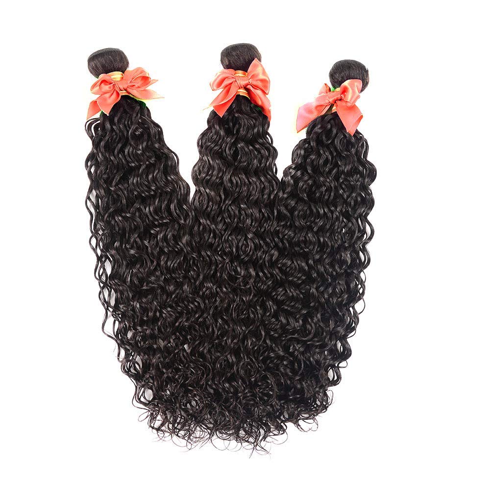 Water Wave Bundles With Closure 10A Wet And Wavy Human Hair Bundles With 4X4 Lace Closure Brazilian Virgin Hair Lace Closure And