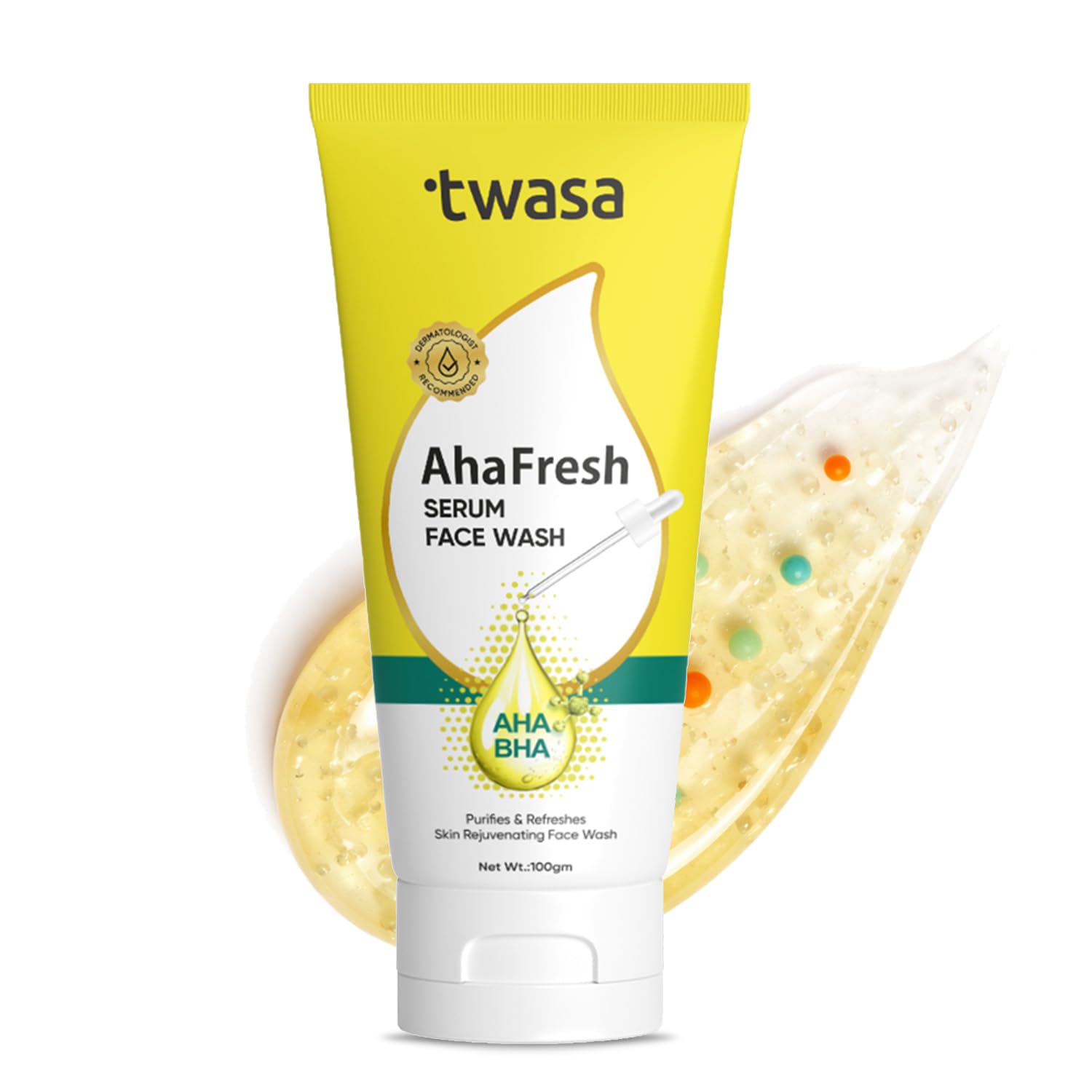 Twasa Aha Fresh Serum Face Wash With Aha+Bha, Vitamin E & Aloe Vera | Exfoliating & AntiAcne Face Wash For Pimples, Dark Spots,