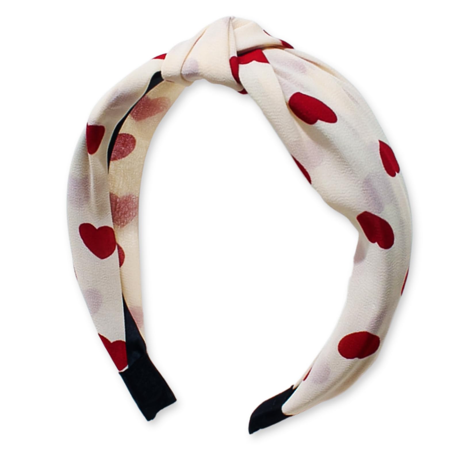 AIUPUOC Heart Headband Fashion Red Heart Knotted Hairbands for Women Girls Valentine Headbands Hair Accessories Non-Slip Wide Ha