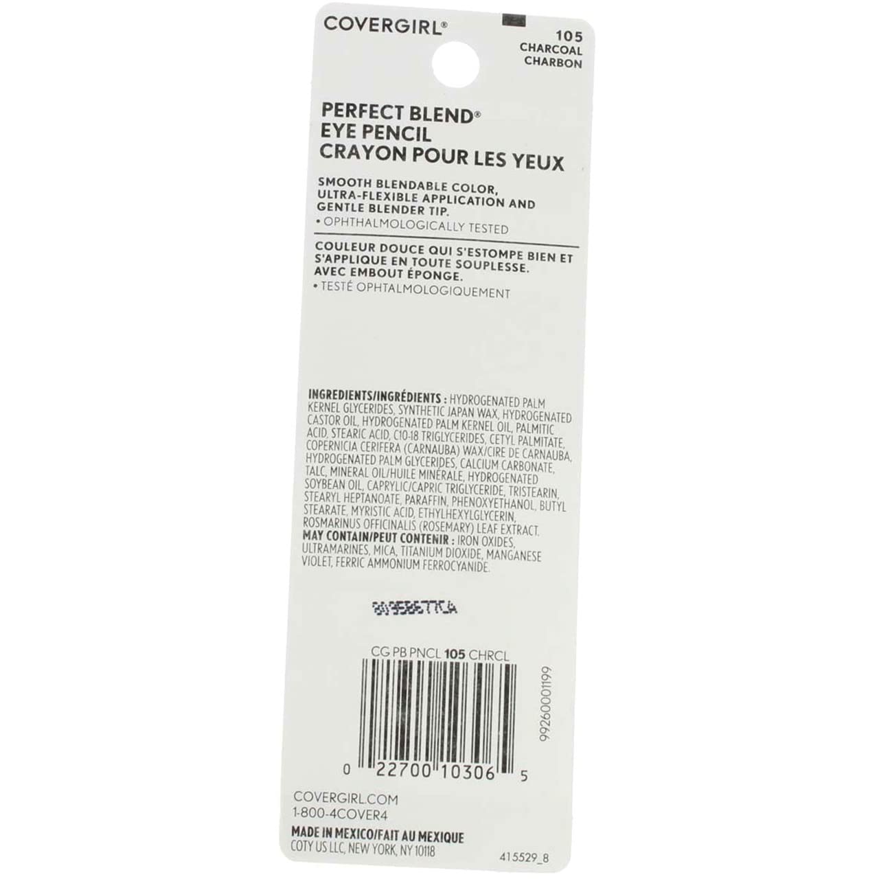 Cover Girl 10306 105Chrcl Charcoal Perfect Blend Eyeliner Pencil