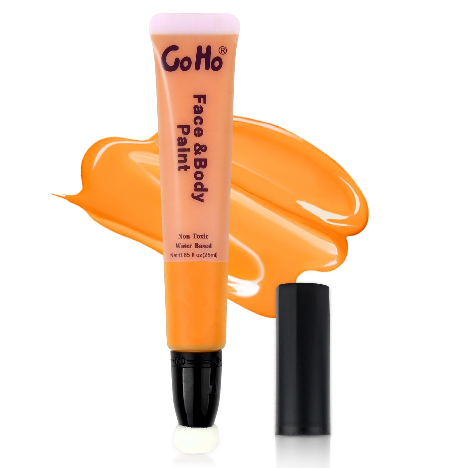 Go Ho Orange Face Paint,Water Based Cream Orange Body Paint Washable,Face Paint Kit Full Covers Oil-Free,Halloween Cosplay Sfx T