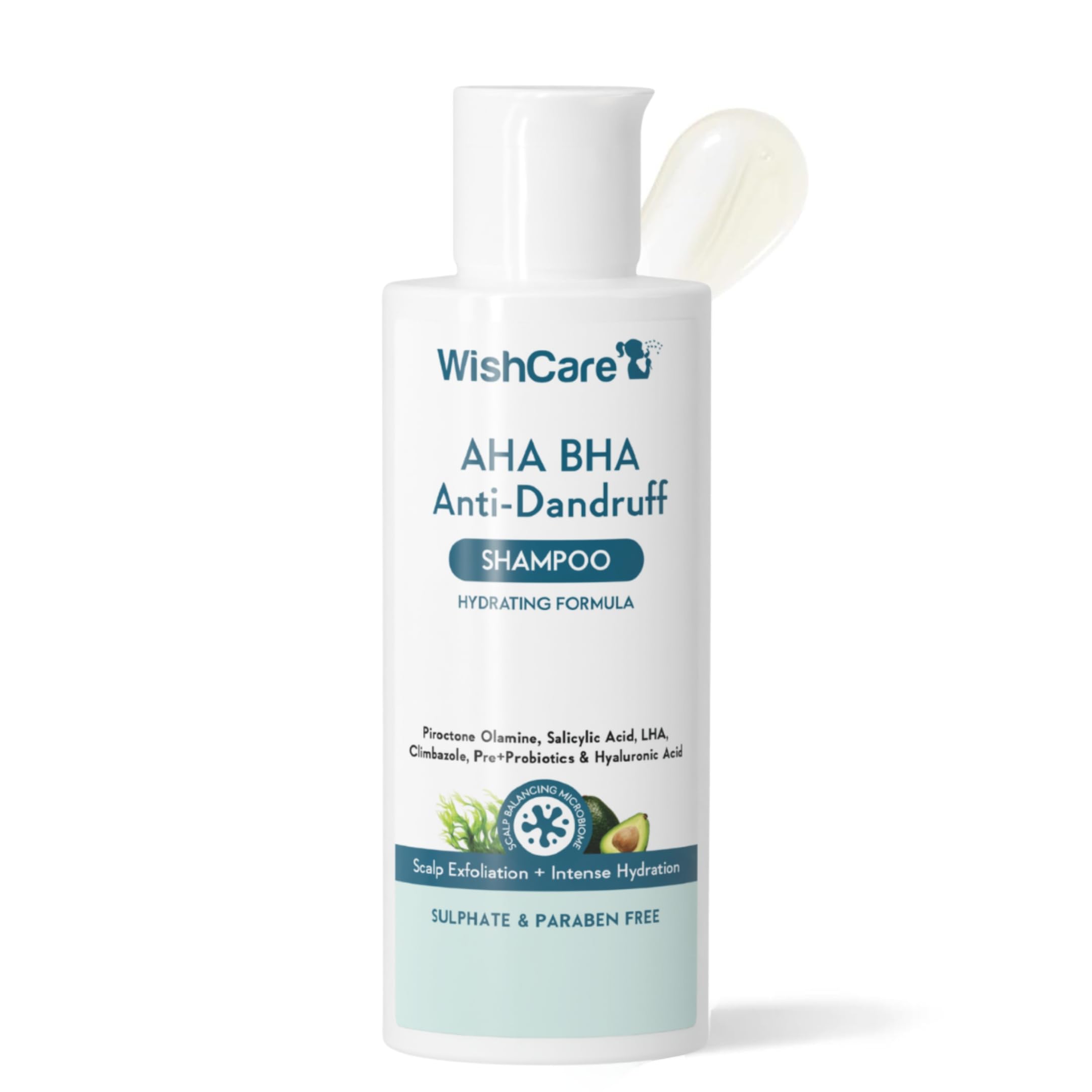 Wishcare Hydrating Anti Dandruff Shampoo | 100% Dandruff Reduction | Removes Flakes & Hydrates Scalp | Proven Clinically | Piroc