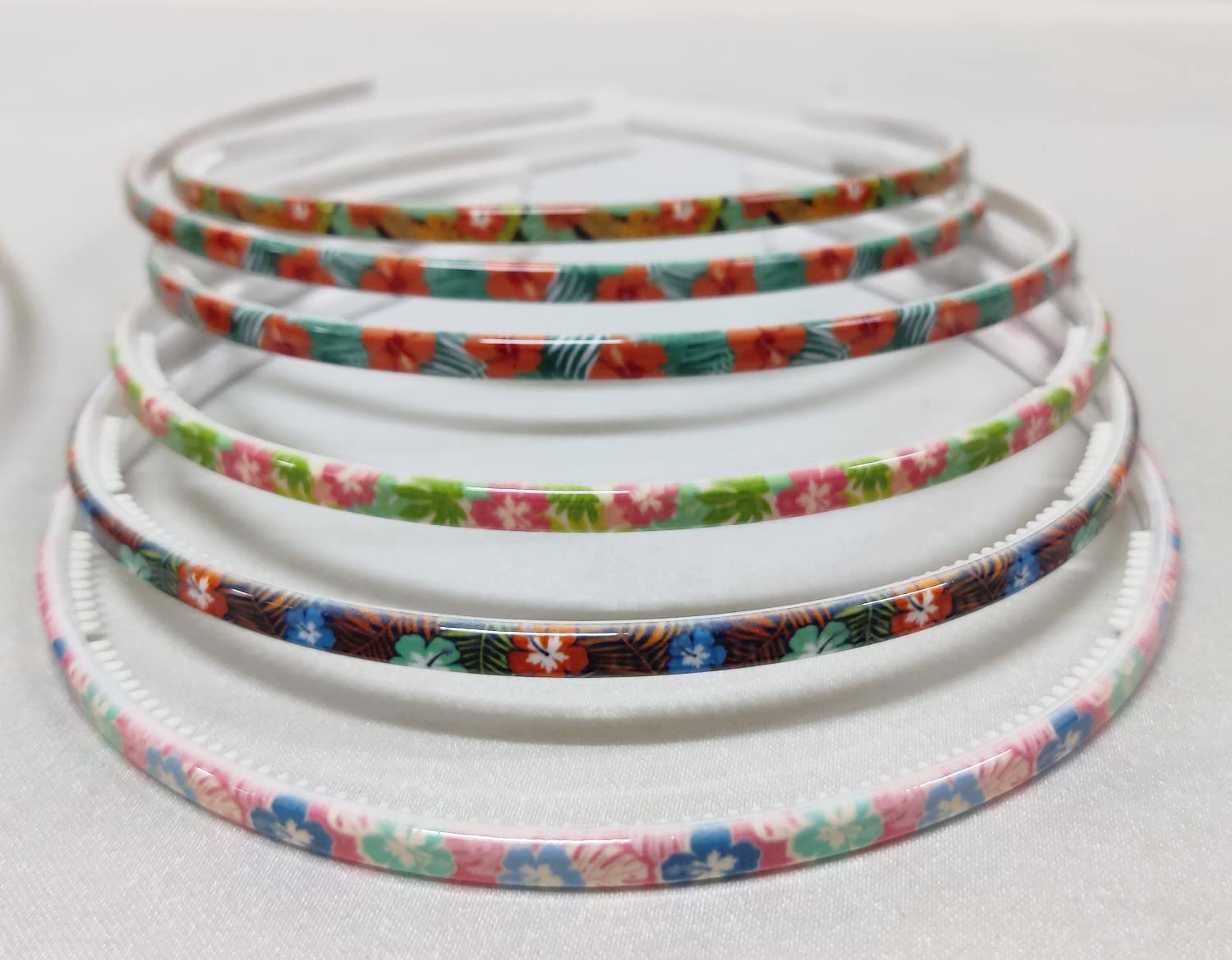 Nyamah Sales Plastic Hair Band Anti Slip Strand Hoop Comb Headband Skinny Toothed Diy Printed Hairbands For Women Girls Hair Acc