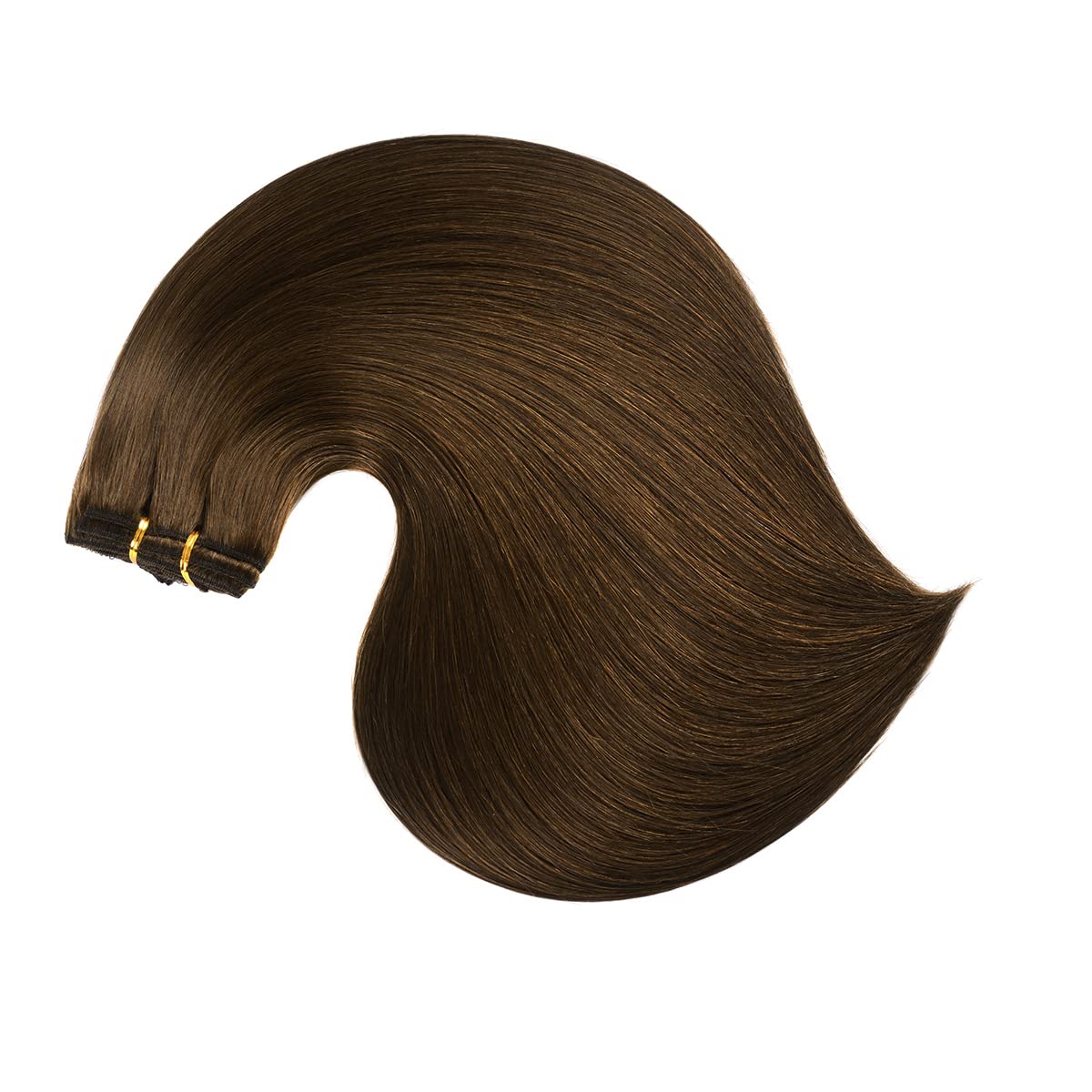 22'' Clip in Human Hair Extensions Full Head 200g 10 Pieces 22 Clips Chocolate Brown Double Weft Brazilian Real Remy Hair Extens