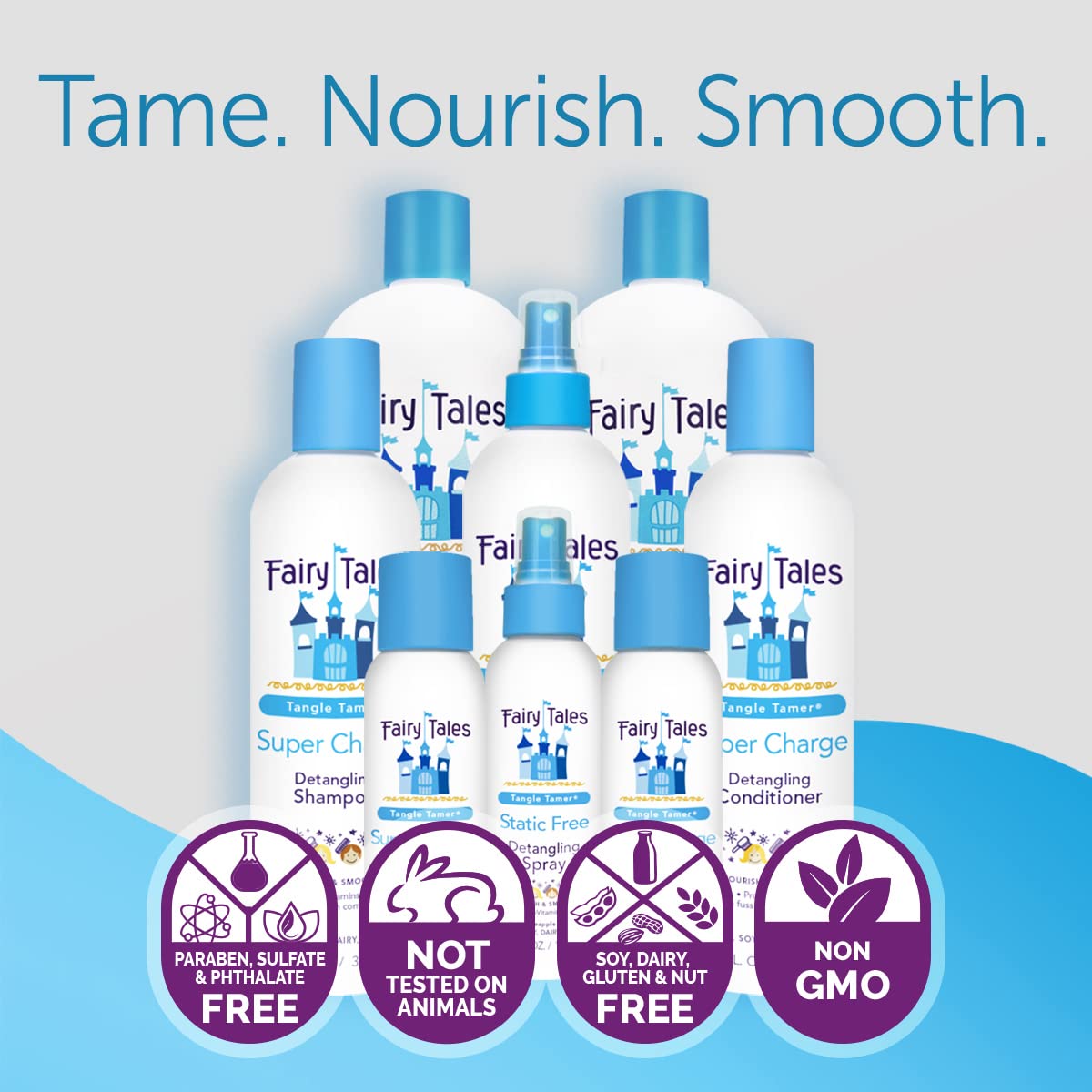 Fairy Tales Tangle Tamer Super Charge - Detangling Conditioner For Kids - Paraben Free, Sulfate Free, Gluten Free, Nut Free- 32