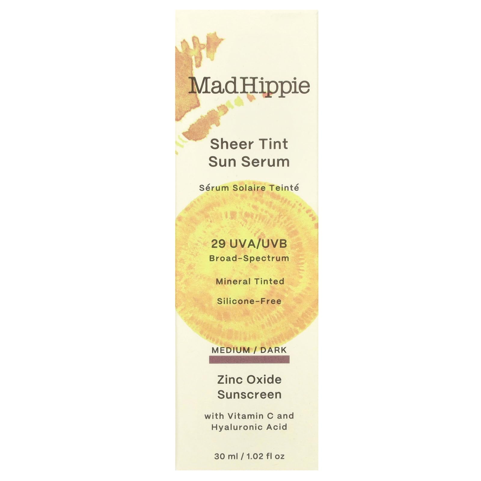 Mad Hippie Sheer Tint Sun Serum (Medium/Dark), Tinted Moisturizer For Face With Spf 29, Vitamin C, Hyaluronic Acid, Tinted Sunsc