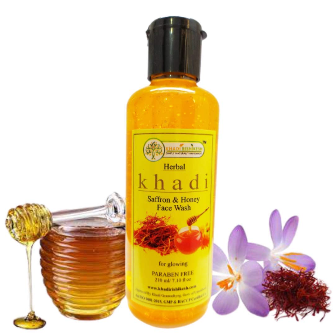 Khadi Rishikesh Herbal Saffron Face Wash For Glowing Skin | Deep Cleansing & Brightening Formula | Removes Dirt, Oil & Tan | Gen