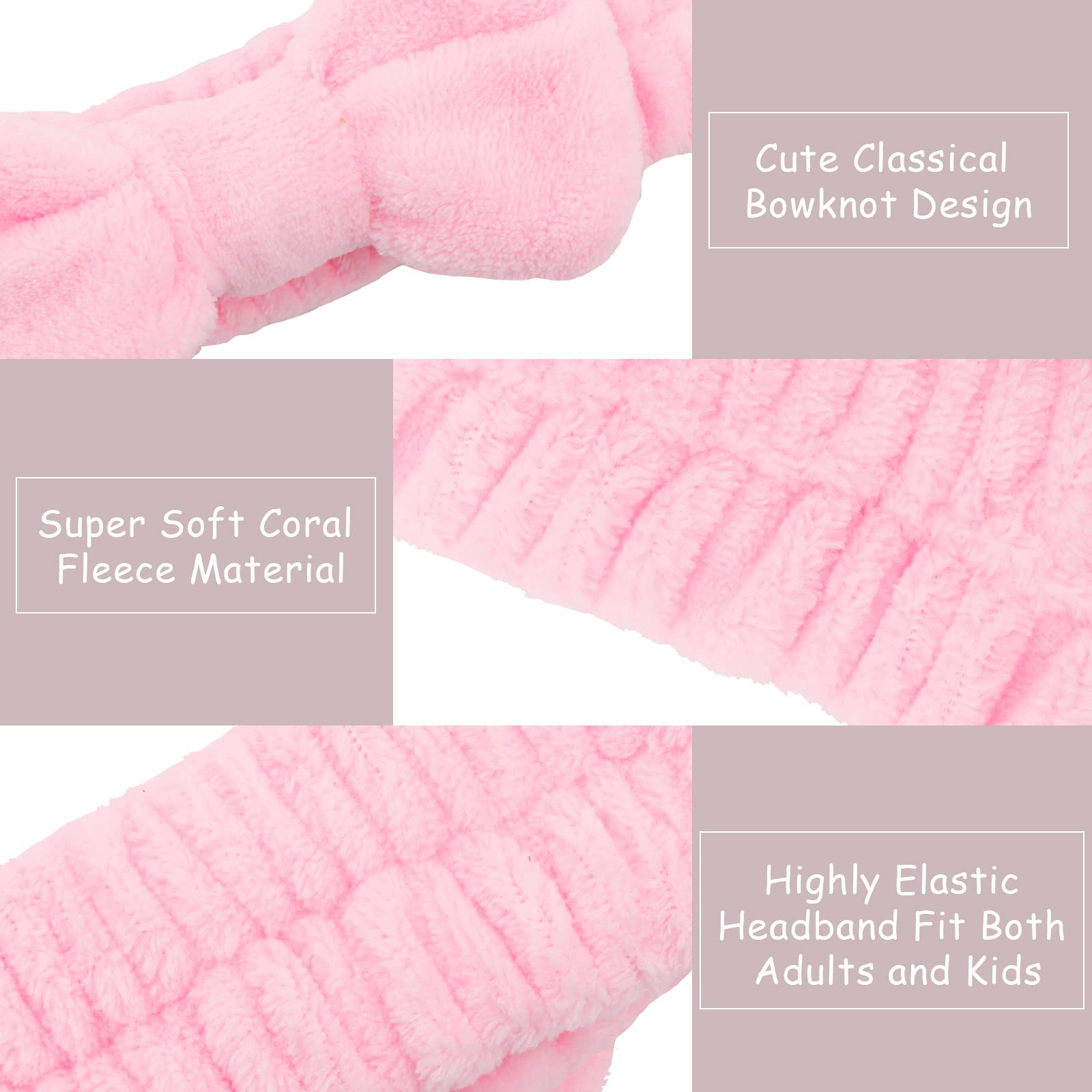 12Pcs Microfiber Makeup Headbands And Wristbands Set For Women & Girls - Soft Elastic Bow Headbands With Highly Absorbent Wristb
