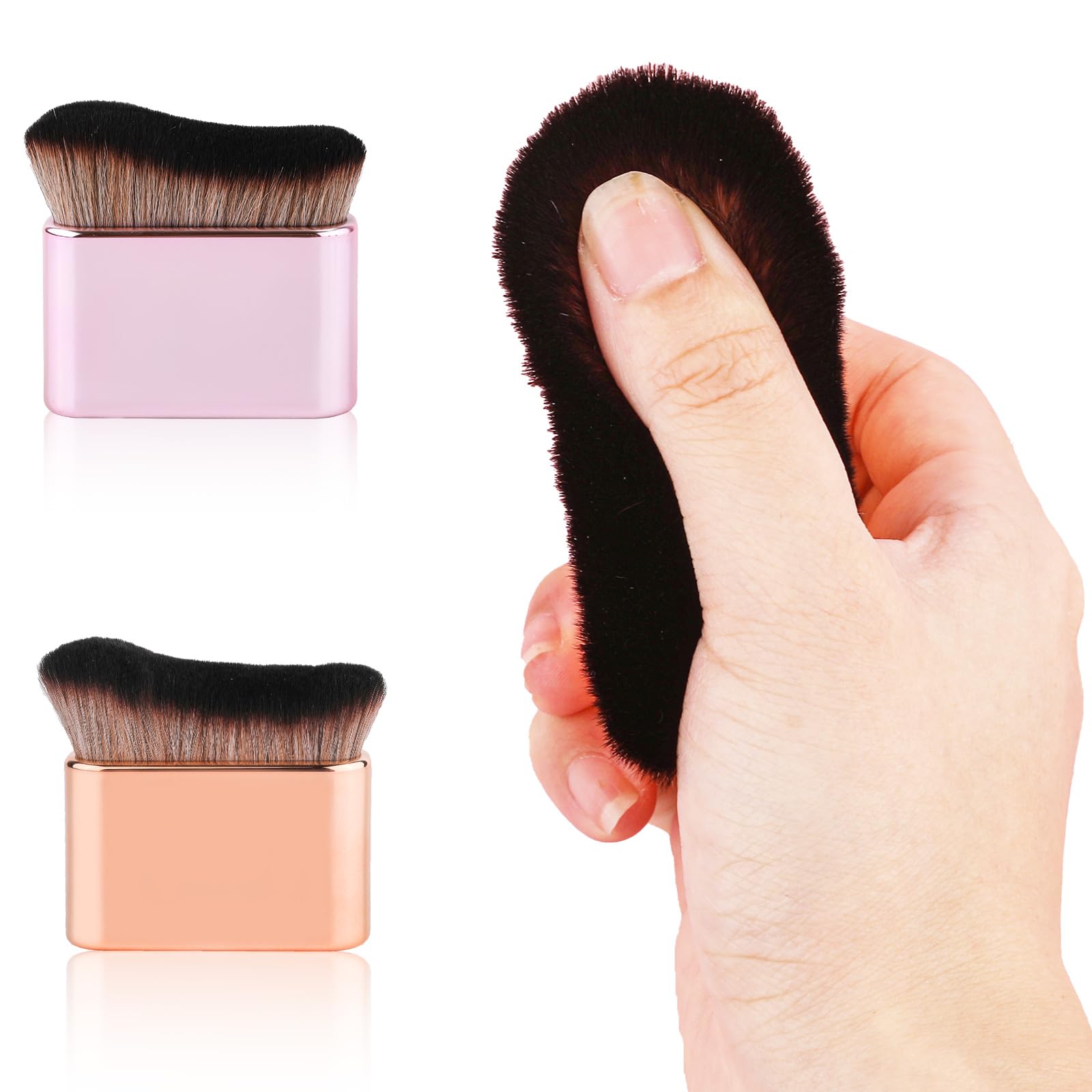2pcs Self Tanning Brushes, Liquid Foundation for Kabuki Self Tan Brush Applicator Body Makeup Brushes for Self Tanner Body Face