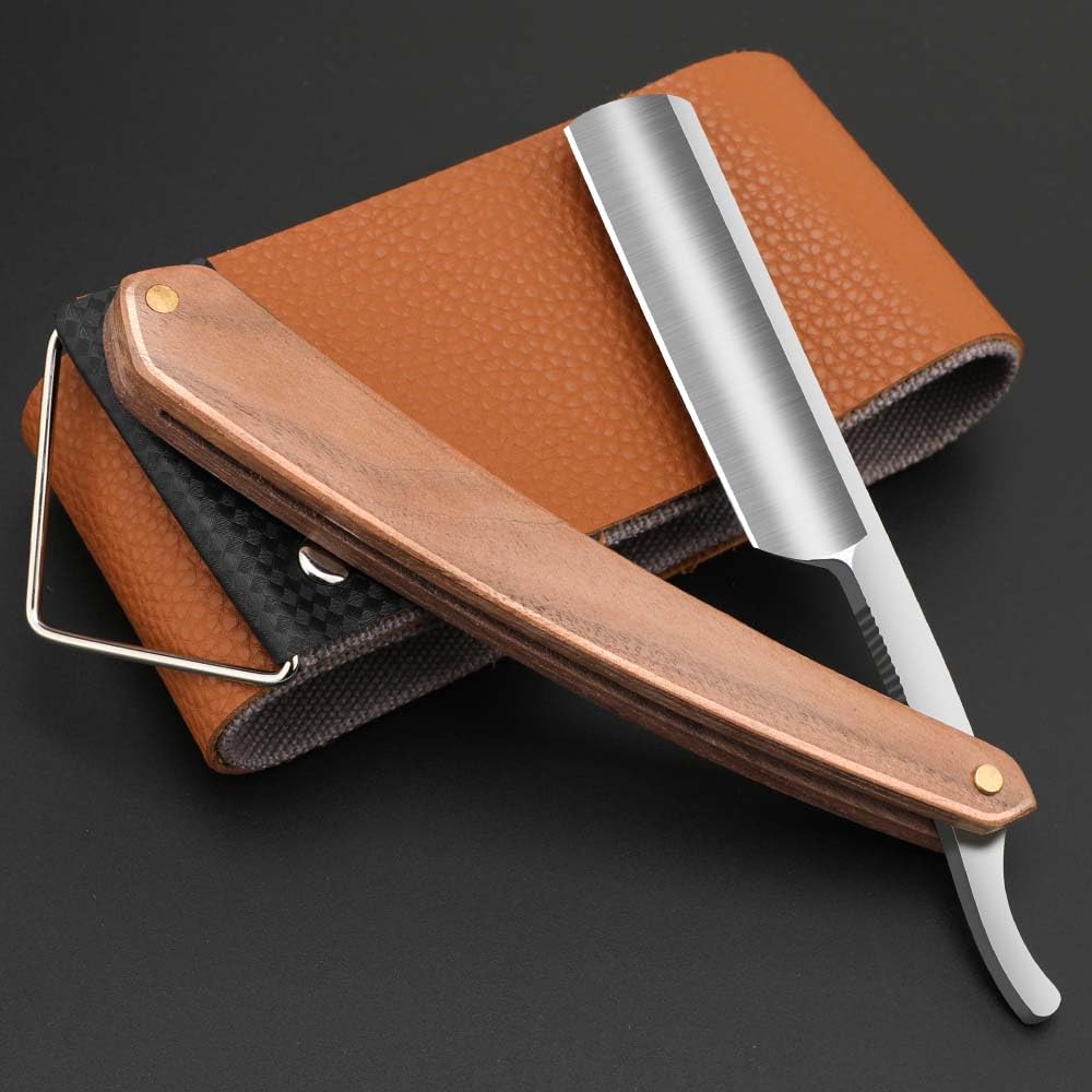 Straight razors for men Professional Straight Edge Barber Razor Premium Stainless Steel Shaver Razor with Shaving Strop for Men 