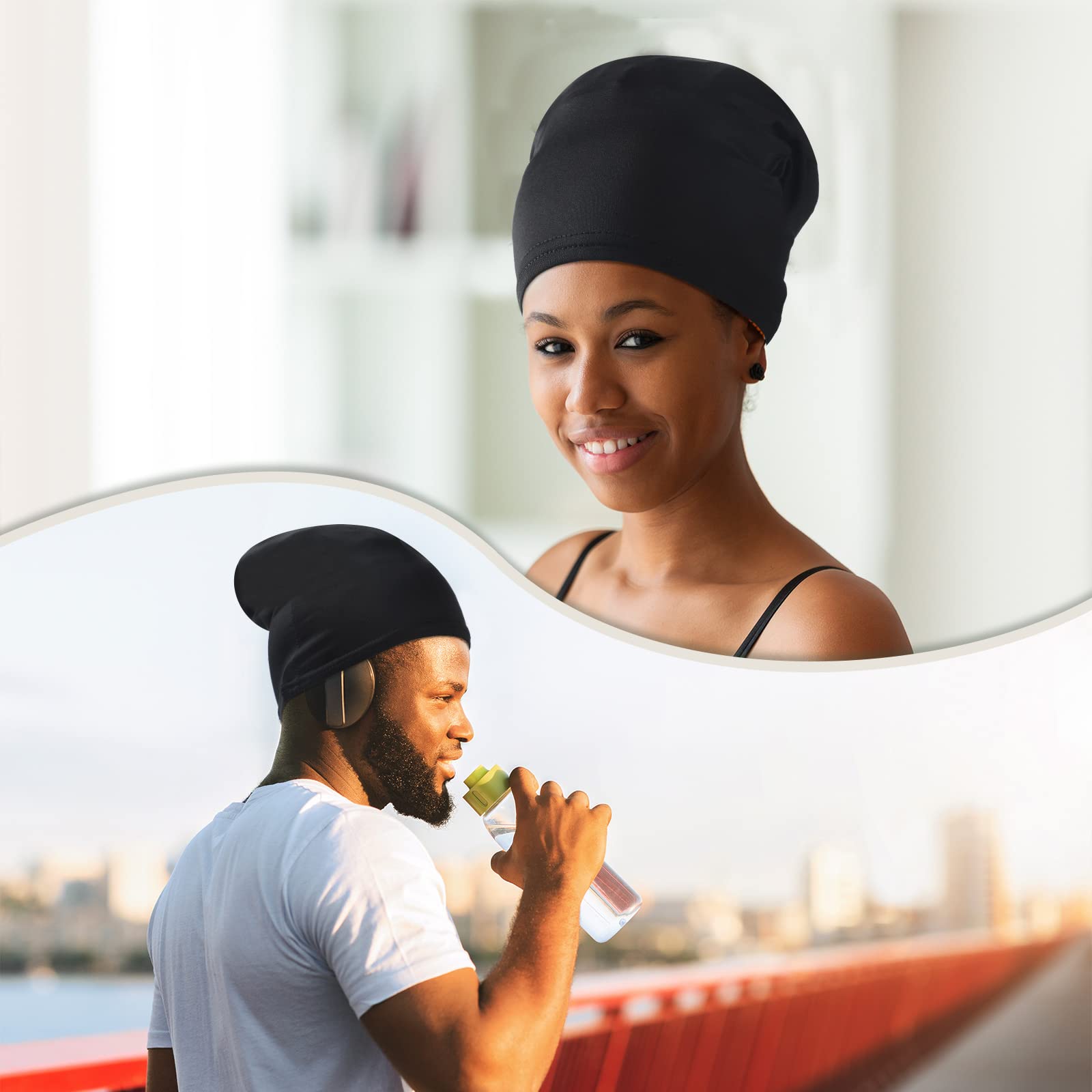 4 Pieces Unisex Stocking Dreadlock Caps Dreadlock Accessories Short Hair Dreads Head Wrap Sleep Bonnet For Dreadlocks Men Women