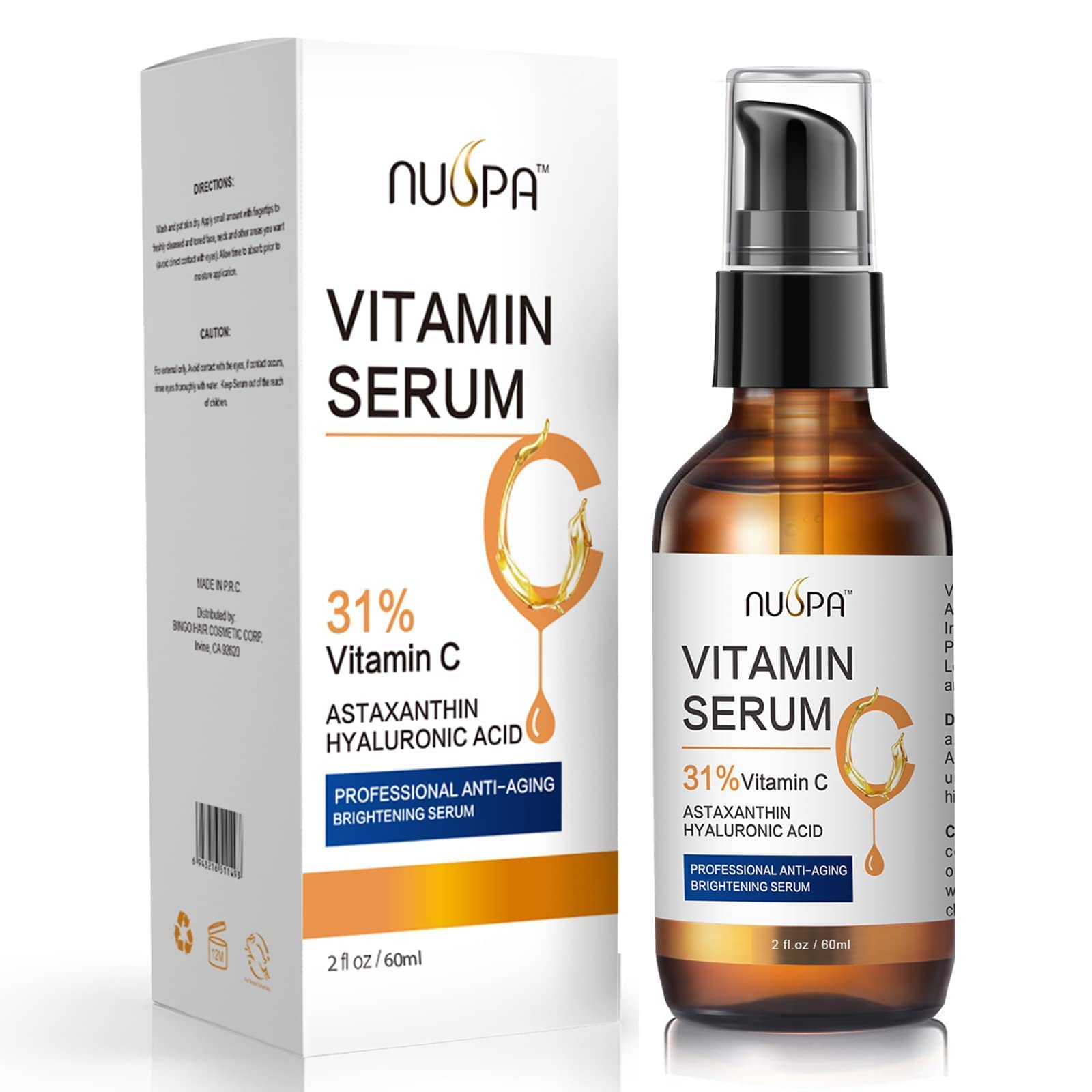 Vitamin C Serum for Face 2oz 31% Vitamin C Facial Moisturizer Serum Anti Aging Serum Reduces Age Spots and Sun Damage Natural Br