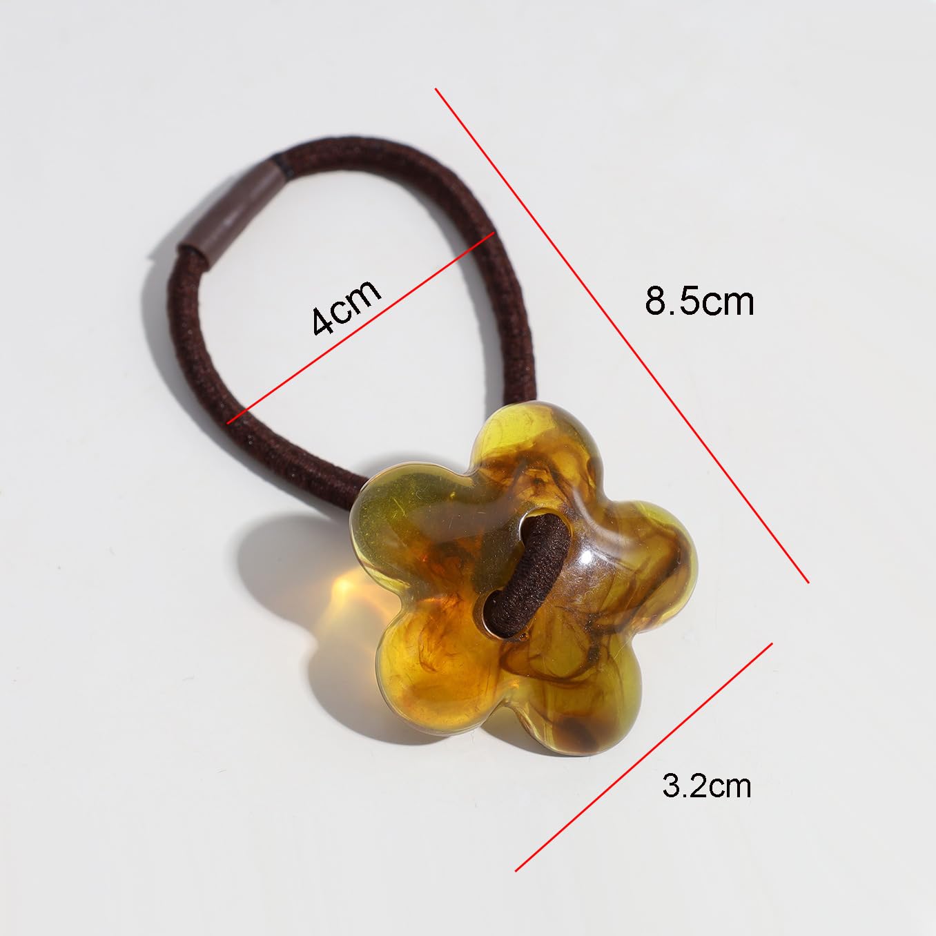 15Pcs Resin Flower Elastic Hair Ties Soft Ponytail Holders Hair Bands Rope Stretch Hair Ropes Ponytail Ties Soft Hair Ponytail H