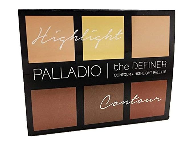 Palladio Definer Contour And Highlight Palette, Perfect For Sculpting Facial Features, Blendable Satin Finish Colors, 6 Shades F