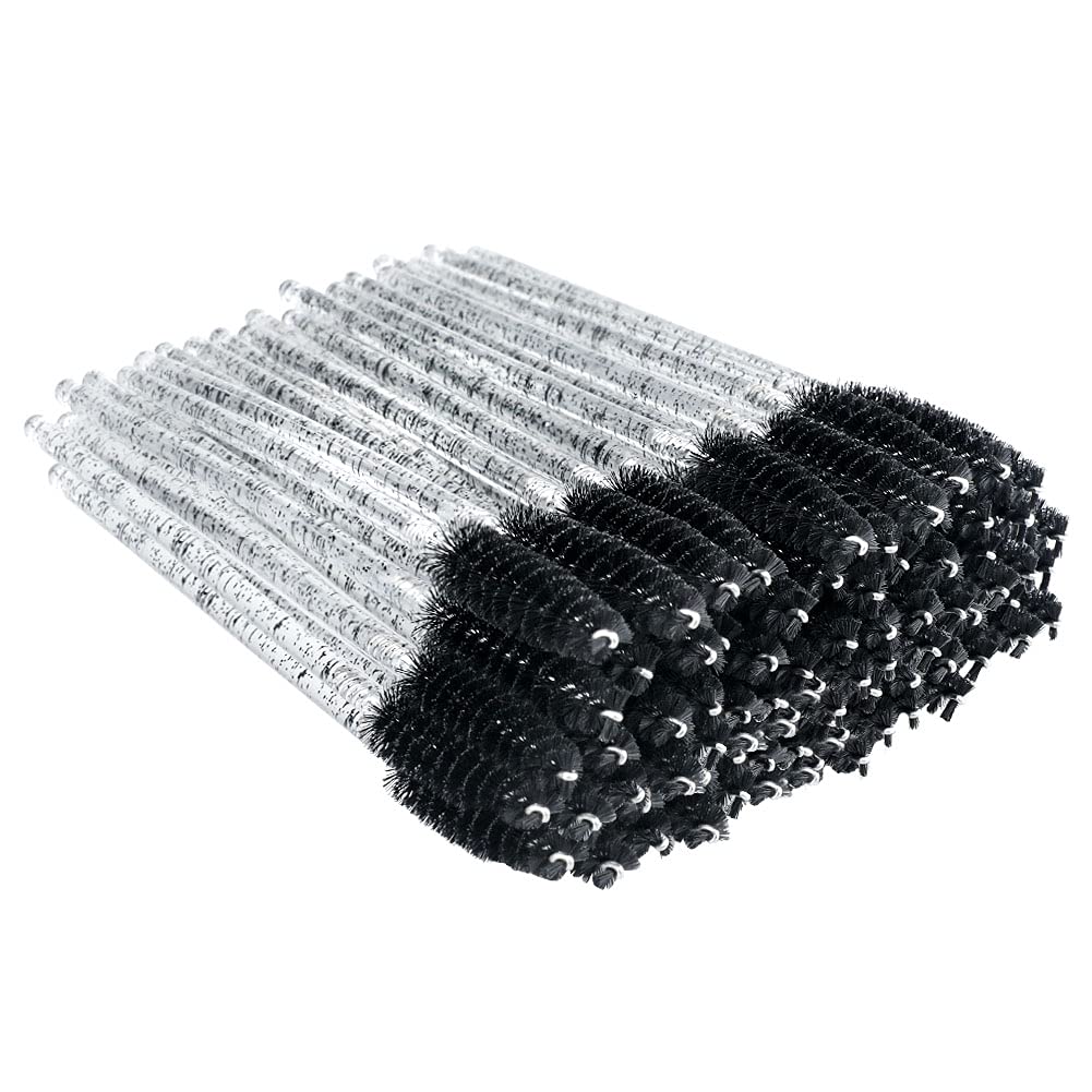 G2PLUS 300PCS Crystal Eyelash Mascara Brushes Wands Applicator Makeup Kits Mascara Wands Lash Spoolies for Eyelash Extensions an