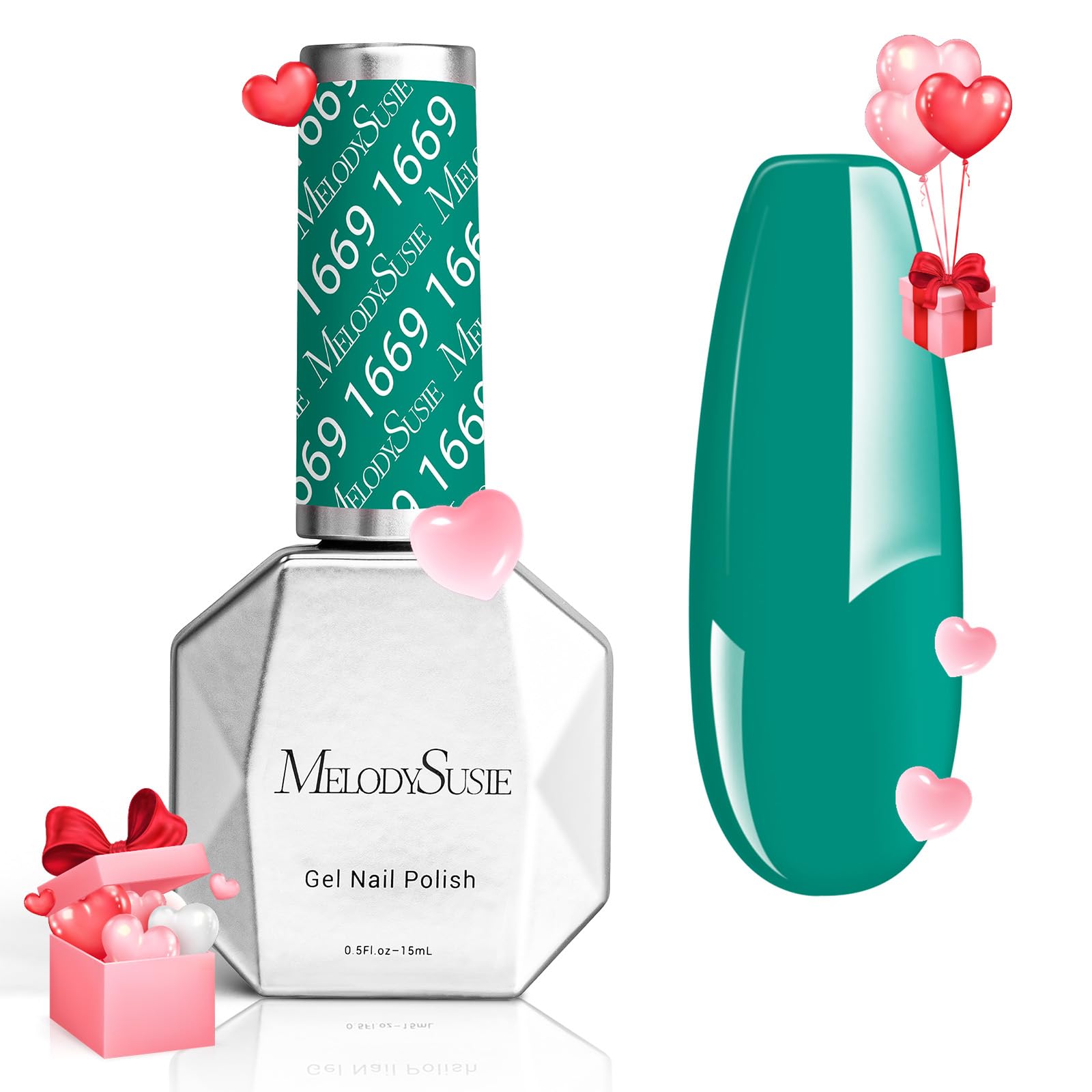 MelodySusie Green Gel Nail Polish,0.5fl oz Soak Off UV LED Turquoise Green Gel Polish Gift for Women Nail Art Manicure Salon DIY