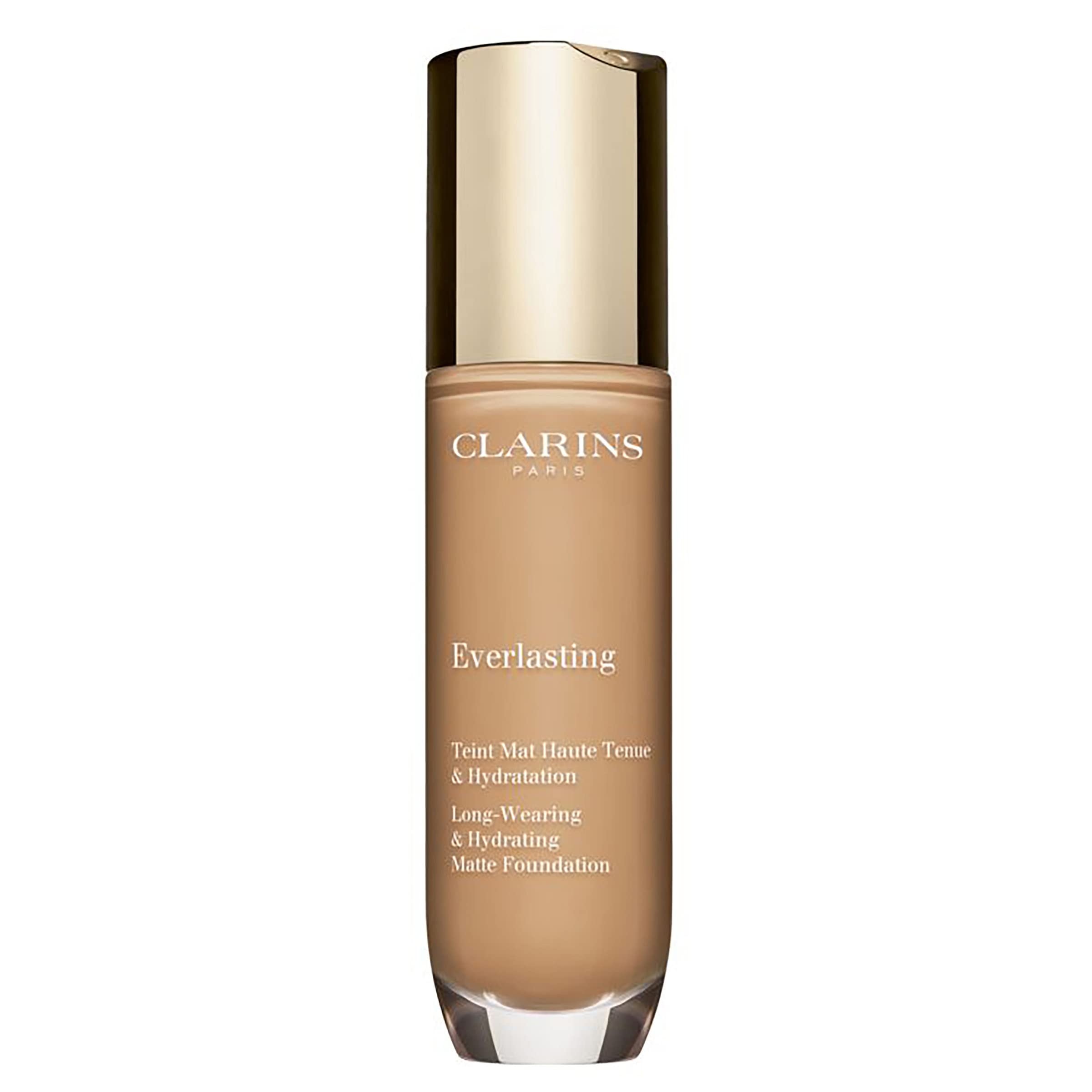 Clarins Everlasting Foundation | Full Coverage and Long-Wearing | Hides Imperfections, Evens Skin Tone and Hydrates | Natural, M