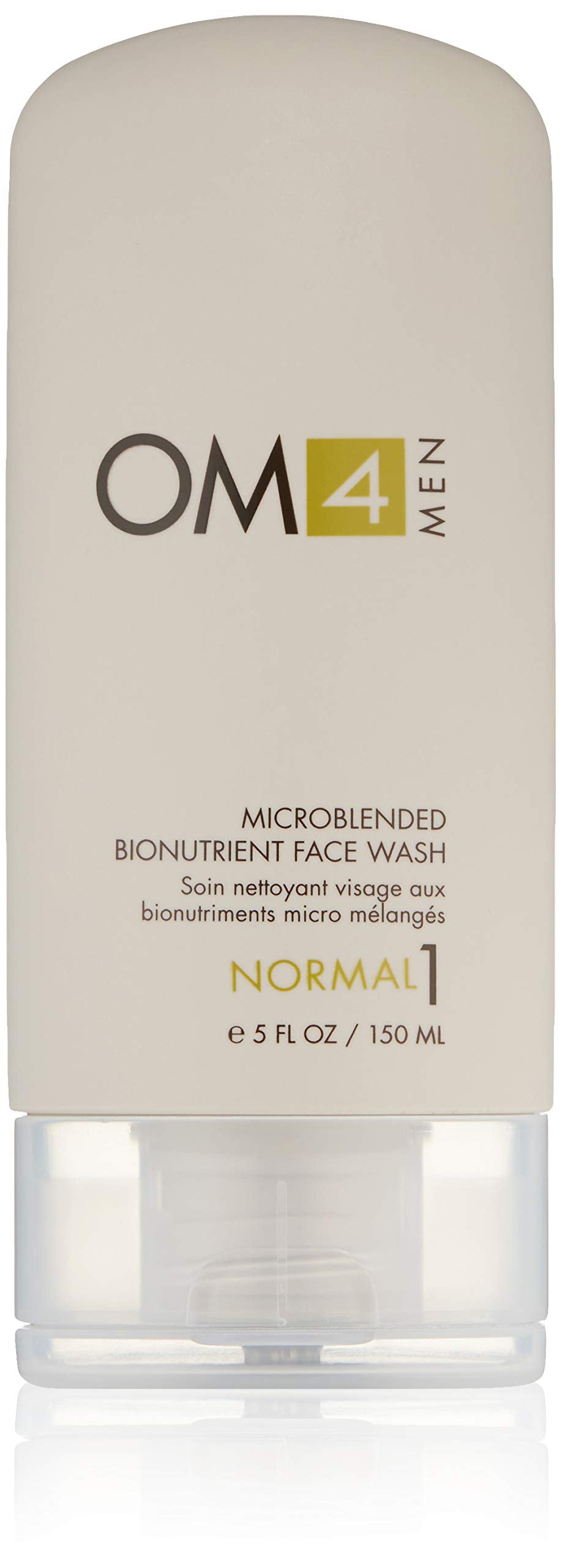 Organic Male OM4 Normal Step 1 - Microblended Bionutrient Face Wash - Antioxidant and Vitamin C Rich Gel Cleanser for men with N
