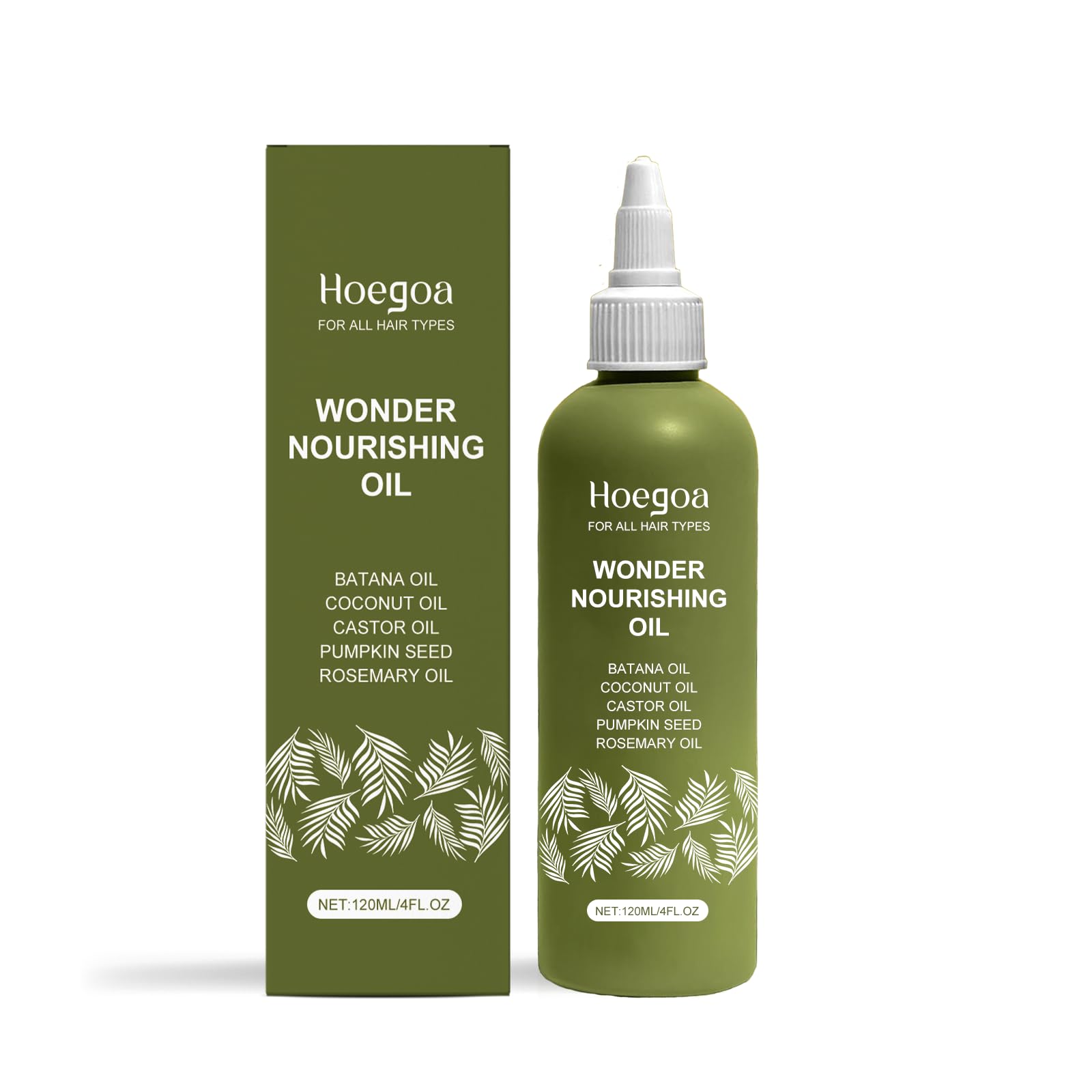 Hoegoa Wonder Nourishing Hair Oil, with Batana, Coconut, Castor, Pumpkin Seed and Rosemary Oil, 4 Fl Oz, for All Hair Types