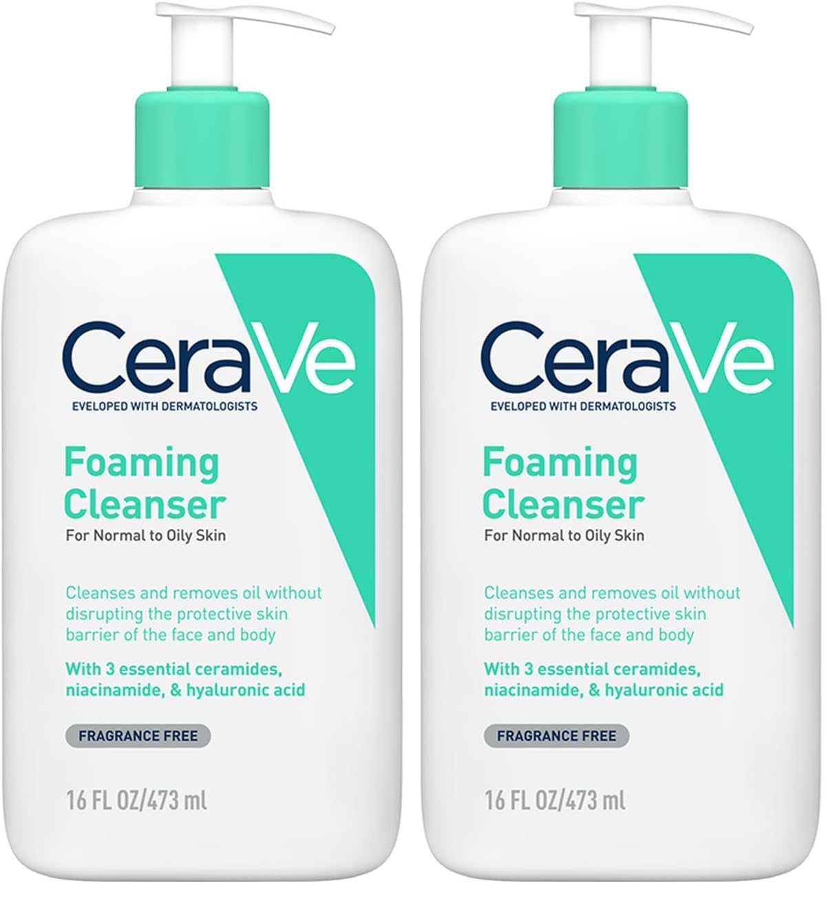 Cerave Foaming Cleanser For Normal To Oily Skin (473Ml)  DermatologistDeveloped Facewash | NonComedogenic And FragranceFree 
