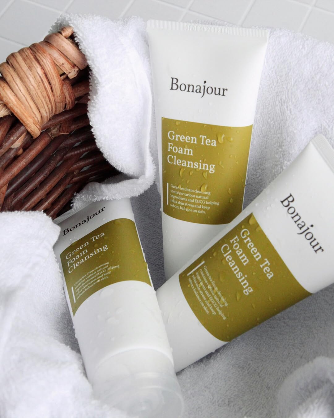 [Bonajour] Green Tea Natural Pores Foam Cleanser - The Best Facial Wash For Acne & Oily Skin 5.1Fl.Oz