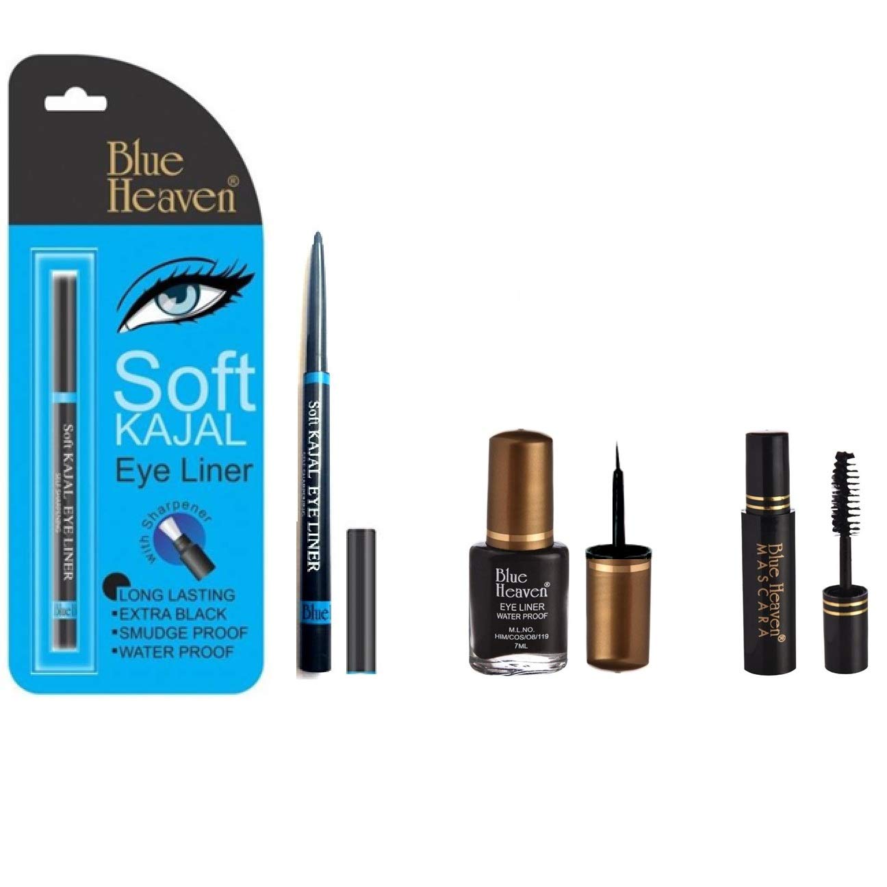 Blue Heaven Vallydreamz Kajal, Eyeliner And Mascara Combo Of 3 Items