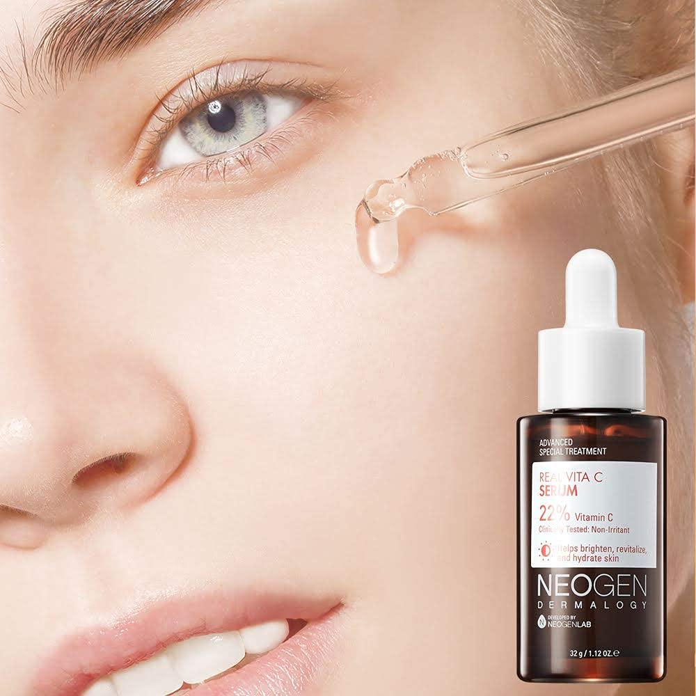 Dermalogy By Neogen Real Vita C Serum 1.12 Oz (32G) - Brightening, Hydrating Facial Serum With 22% Vitamin C (Pure Ascorbic Acid