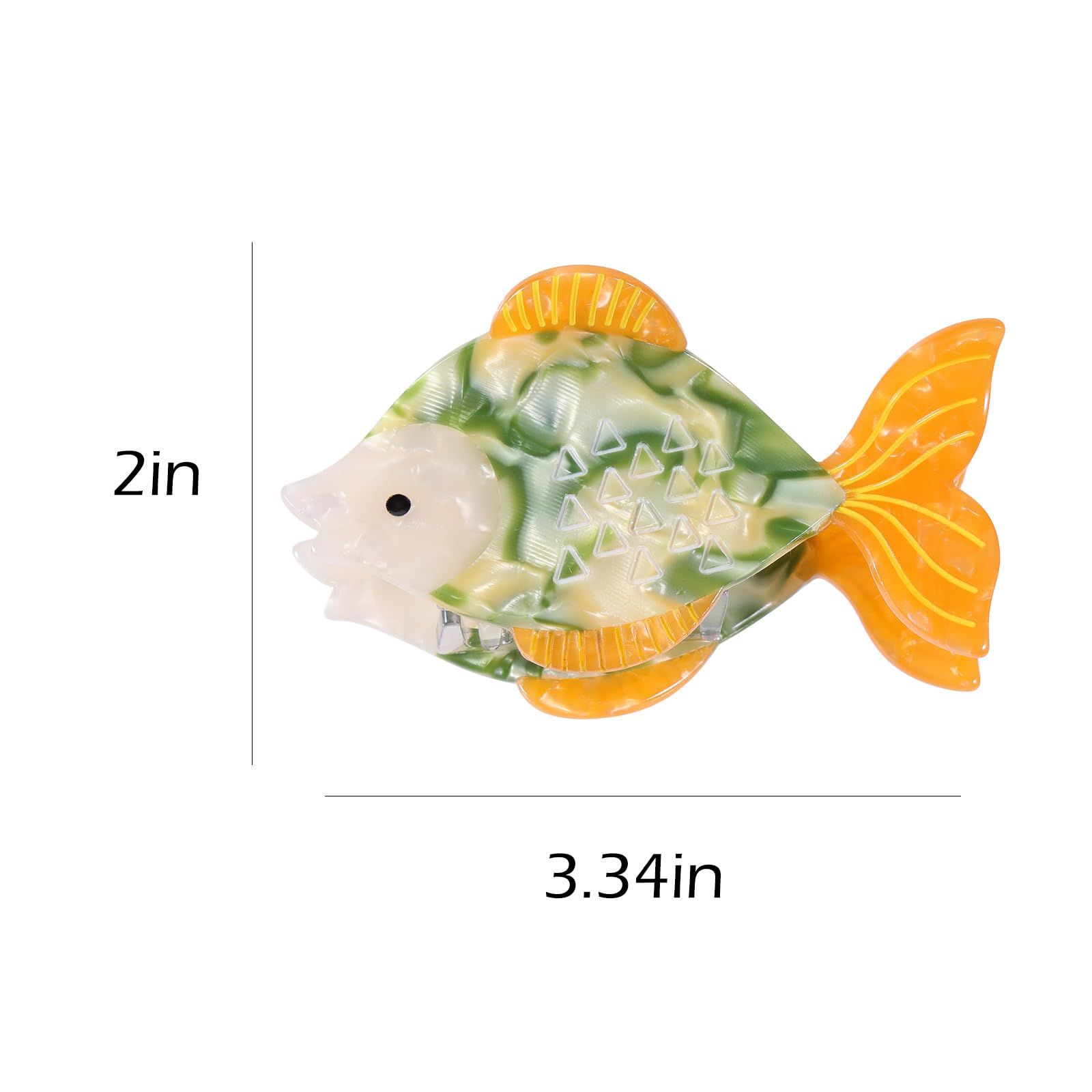 Fish Claw Hair Clip For Women 3.3'' Acrylic Ocean Sea Animal Strong Hold Jaw Banana Barrettes Clamp Hairpin Non Slip For Girls T