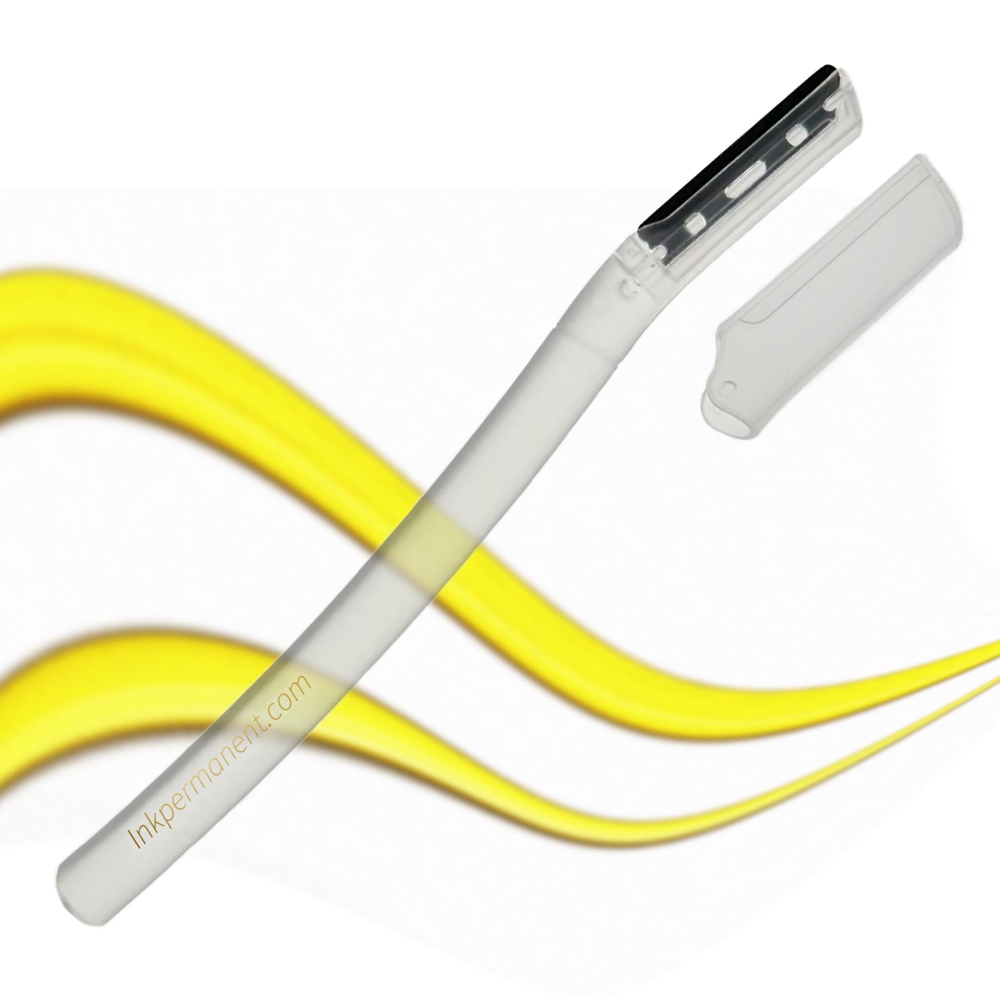 Ink Permanent Face Razors for Women with White Brow Mapping String Kit | 7 Eyebrow Razors with Pre-Inked Mapping String for Faci