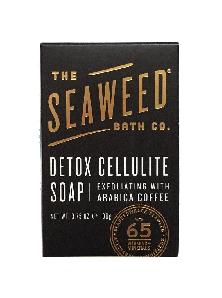 Seaweed Bath Co. Detox Cellulite Bar Soap (Pack Of 3) With Coconut Oil, Kukui Oil, Bladderwrack Seaweed, Cinnamon Bark Powder An
