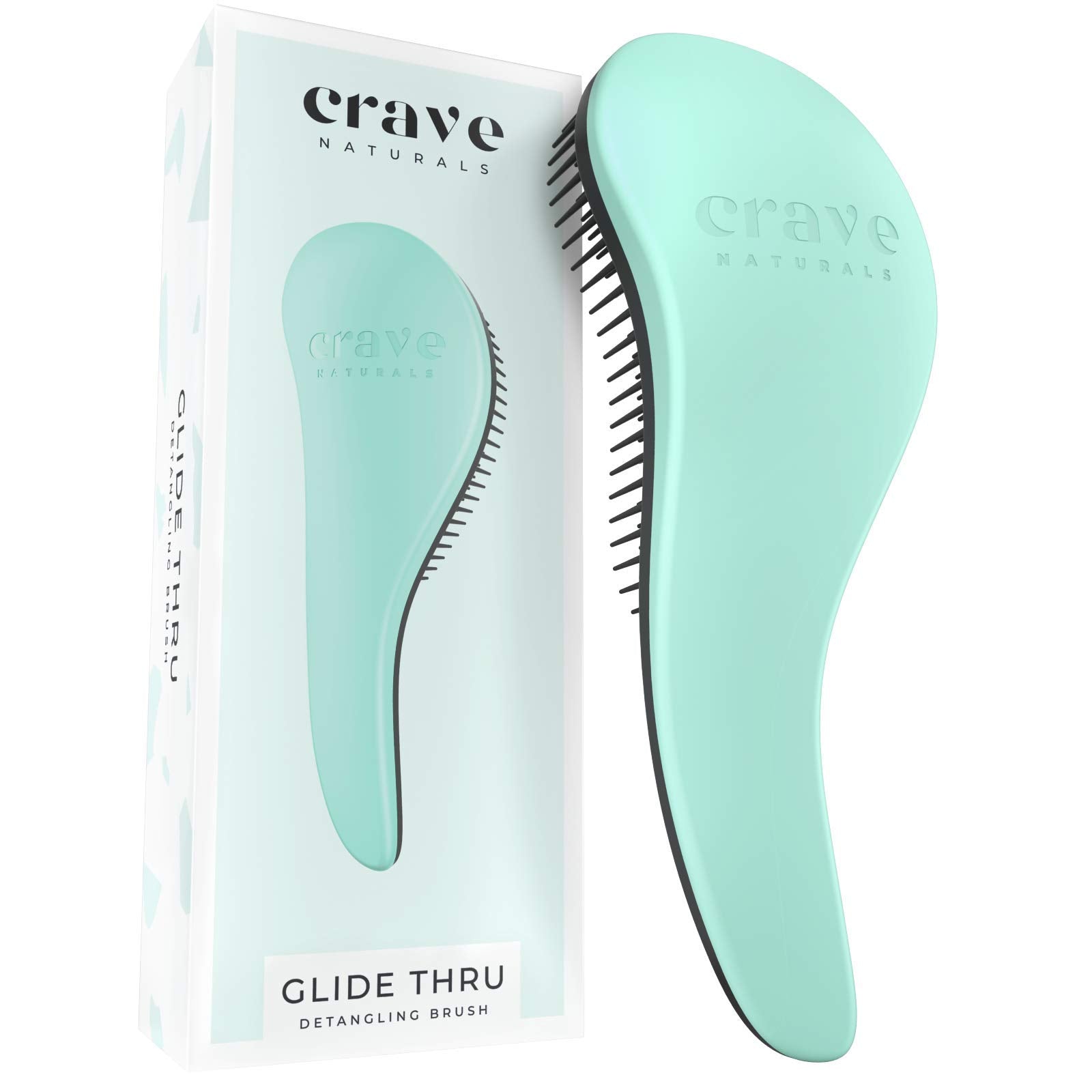 Crave Naturals BIGGIE Glide Thru Detangling Brush - Detangler Hairbrush & Comb for Curly, Natural, Straight, Wet or Dry Hair (MI