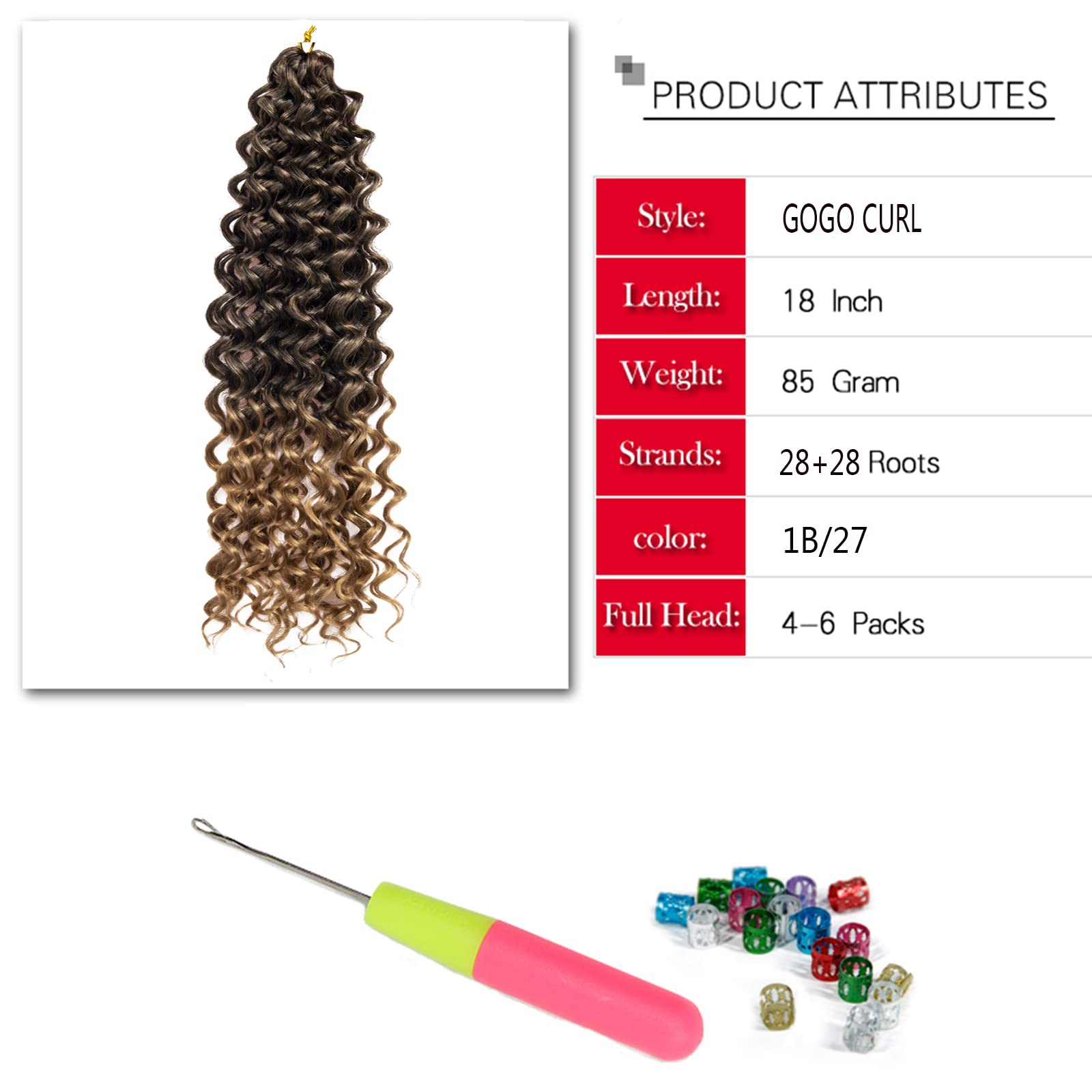Yxcherishair 8 Packs Curly Crochet Hair Gogo Curl Crochet Hair For Women Deep Wave Braiding Hair,Synthetic Bohemian Crochet Brai