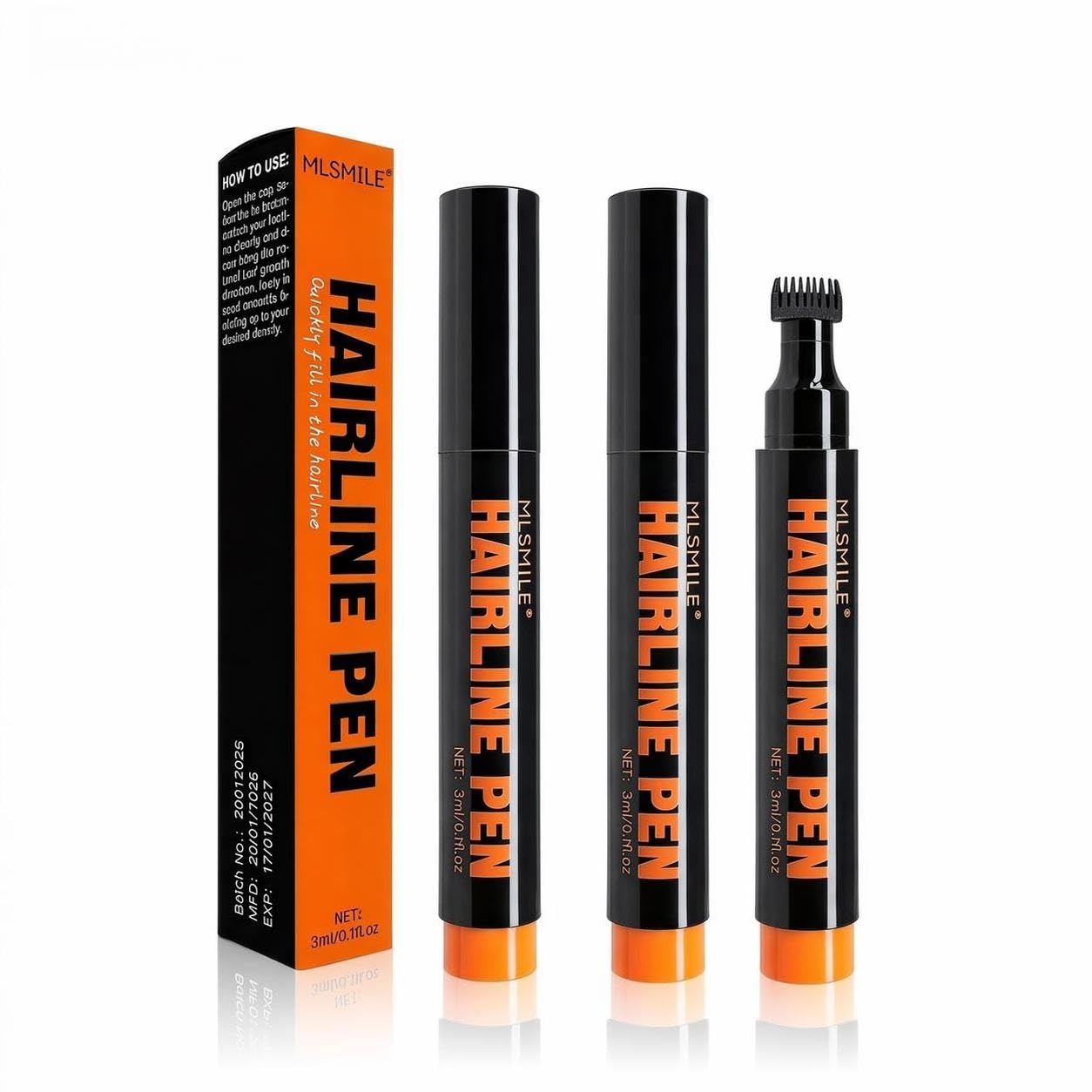 MLSMILE 2PCS Hairline Filling Stamp Pen, Hair Gap & Beard Filler