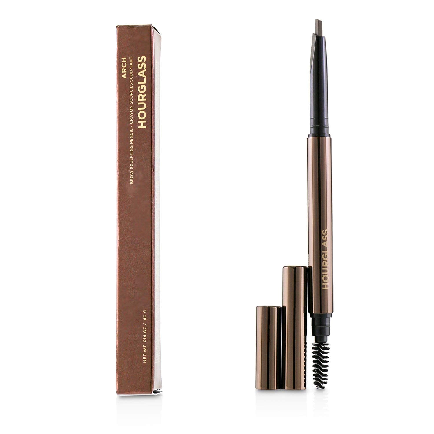 Hourglass Arch Brow Sculpting Pencil. Dark Brunette Shade Mechanical Eyebrow Pencil for Shaping and Filling.