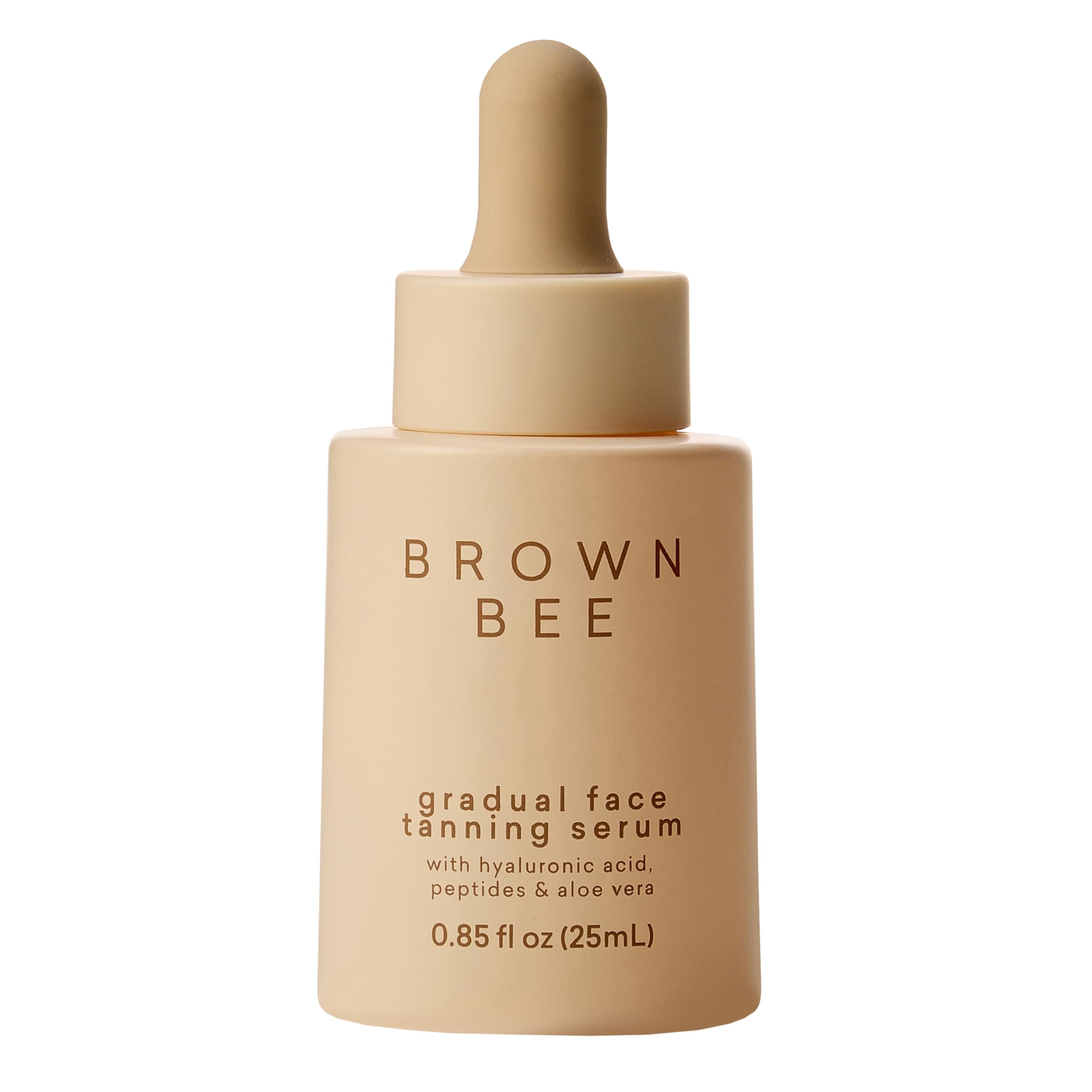 Brown Bee Peptide Gradual Tanning Serum 25 ml Daily Facial Self Tanner Serum with Peptides, 2% Hyaluronic Acid, Vitamin B5 & Hyd