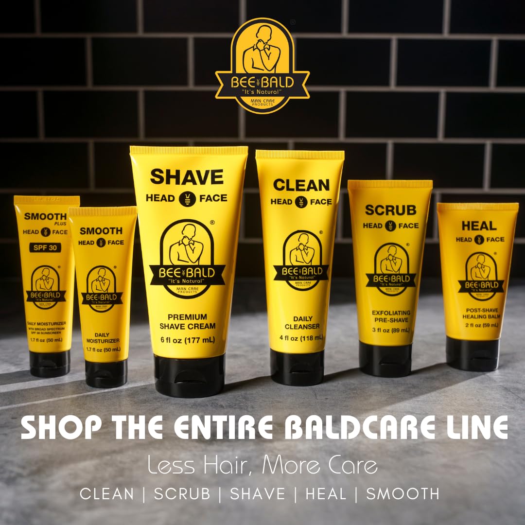 Bee Bald CLEAN - Daily Cleanser for Face and Head - Premium Facial Cleanser for Men and Women Too - Daily Face Wash Refreshes an