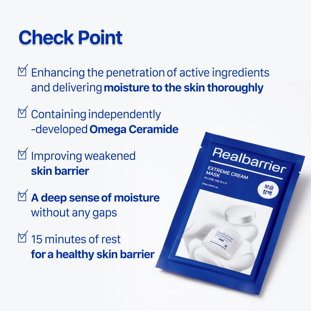 Real Barrier Extreme Cream Face Mask x 10ea | Skin Barrier Repair | Face Mask Skin Care | Moisturizing Relief Skin Care Solution