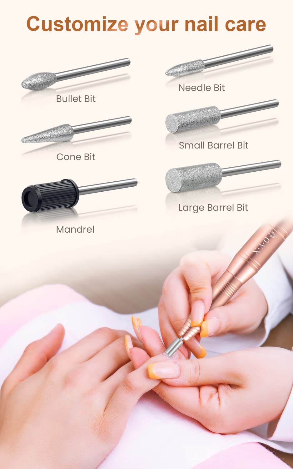 Professional Acrylic Nail Drill, Usb Electric Nail Drill Machine, Portable Electrical Nail File Kit For Gel Nails And Home Salon