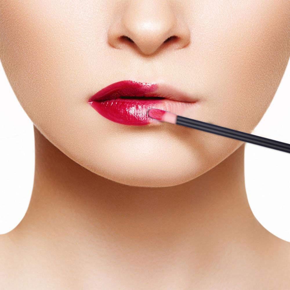 100 Pieces Disposable Lip Wands Lip Gloss Applicators Lipstick Lint Free Wands Makeup Applicator Lip Brushes Doe Foot Applicator
