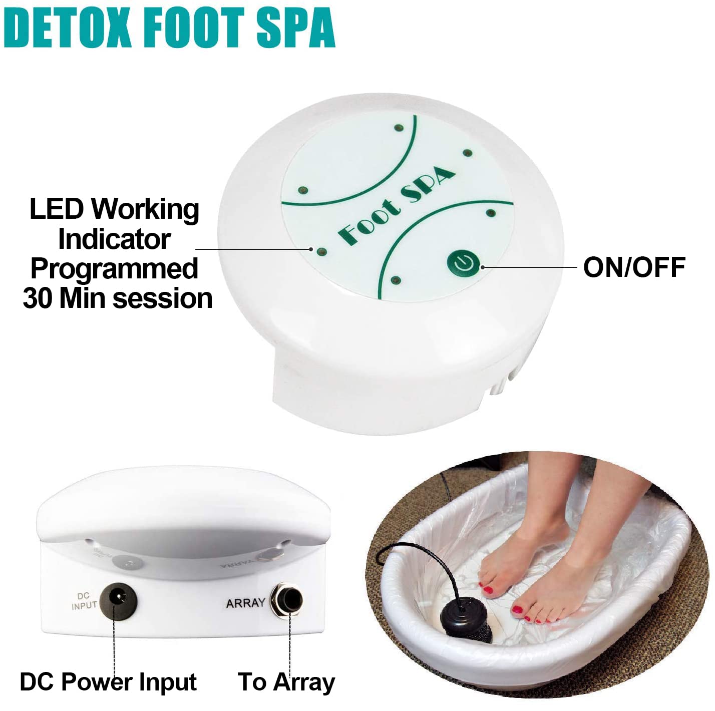 Vniolife Ionic Foot Bath Detox Machine, Ion Foot Detox Spa For Home Use Beauty Salon Beauty Spa Club With 100 Liners, Zipper Car
