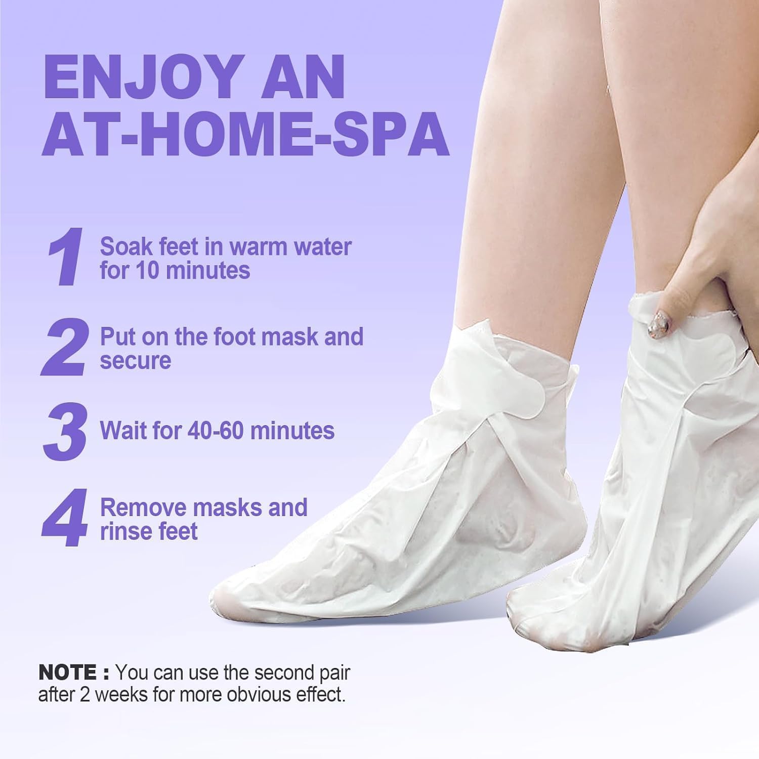 Foot Peel Mask - 3 Pairs - Exfoliating Peeling Callus Remover, Repairs Cracked Heels & Dead, Dry Skin, for Smoother and Softer F