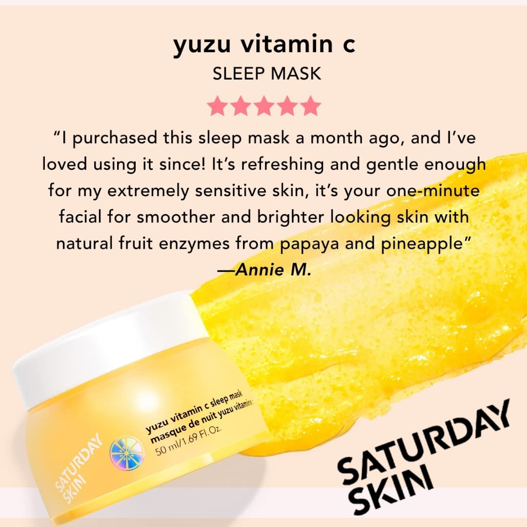 Saturday Skin Yuzu Vitamin C Sleep Overnight Face Mask Skin Care Retinol Niacinamide Face Moisturizer Brightening Sleeping Mask,