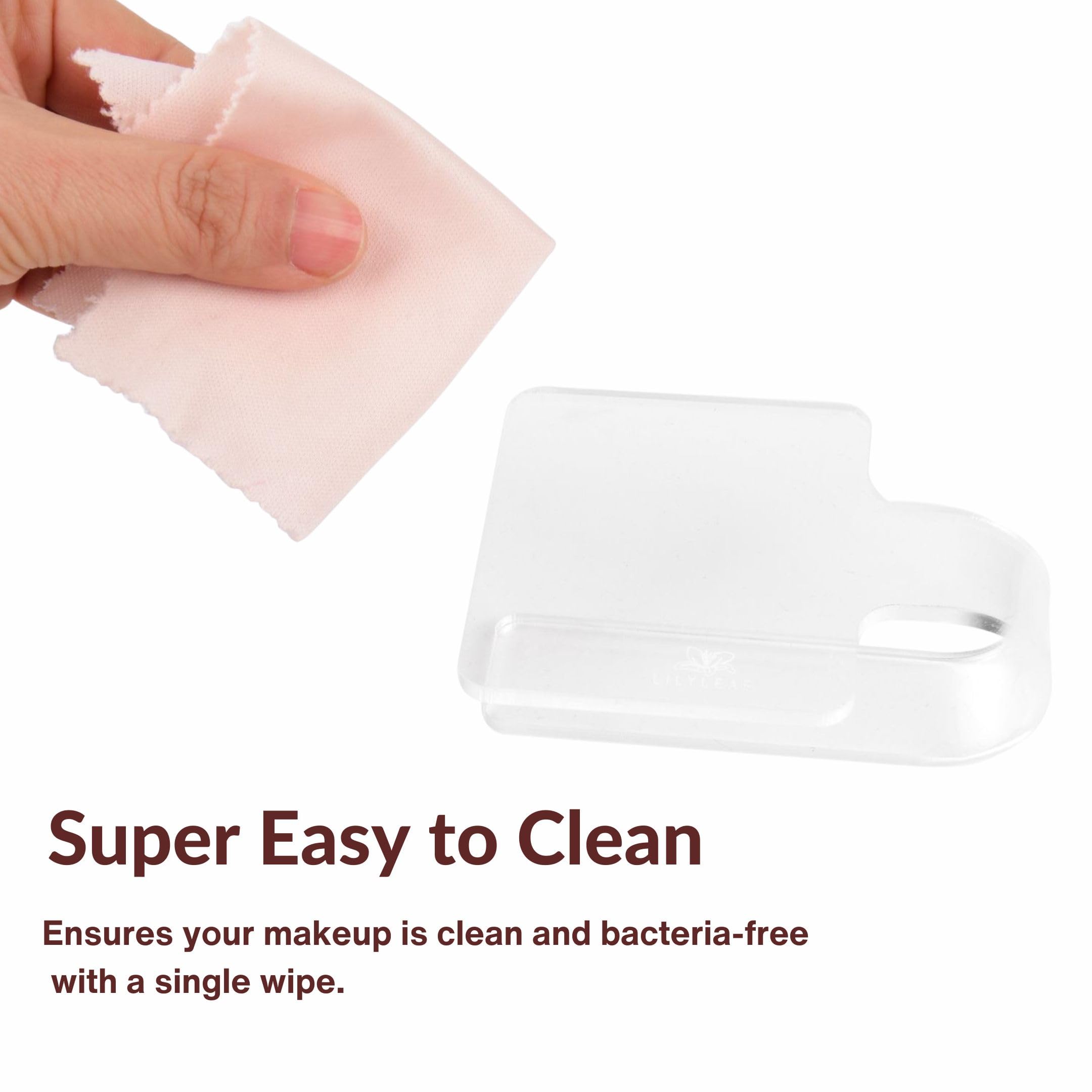LilyLeaf Handheld Makeup Mixing Palette - Transparent Hand Tray for Mixing Foundation - Clear Acrylic Blending Plate for Makeup