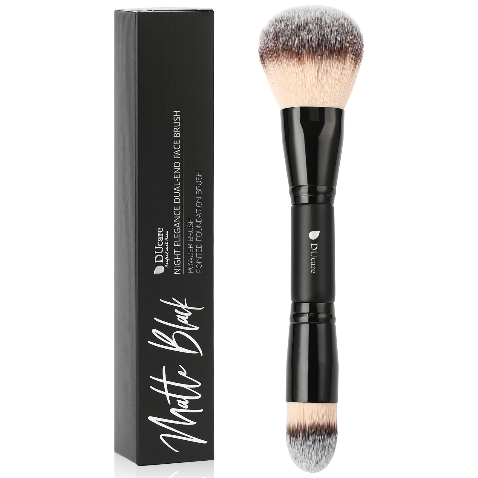 Ducare Makeup Foundation Brushes Double Ended Blush Powder Brush, Duo Bronzer Blush Brush For Rounded Taperd Liquid, Cream, Powd