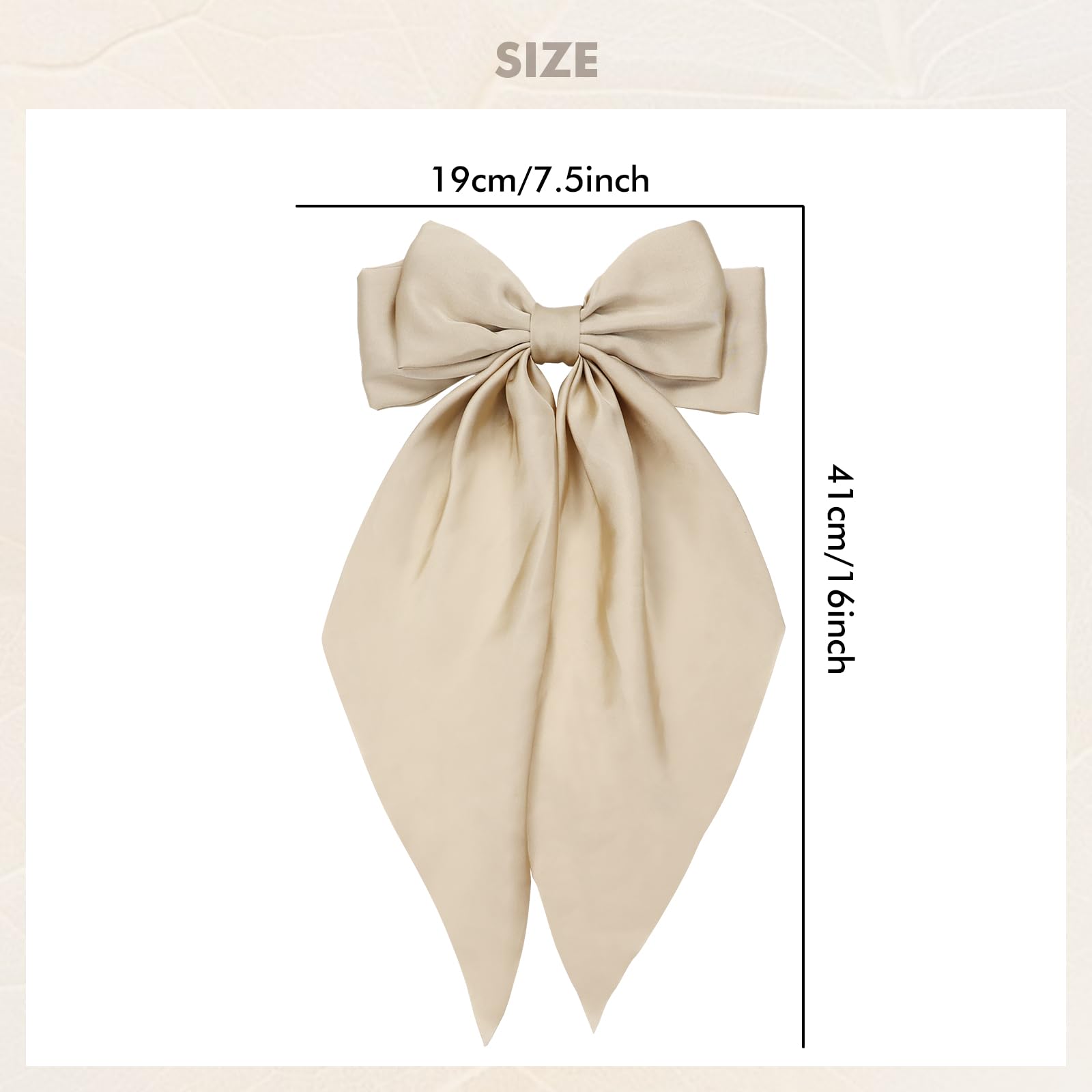 Cinaci 4 Pieces Large Big Oversized Satin Hair Bows With Long Tail French Barrettes Hair Clips Accessories For Women Girls Teens